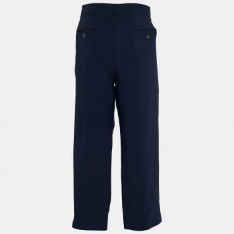 Black S' Max Mara Dark Blue Regular Fit Trousers M For Sale