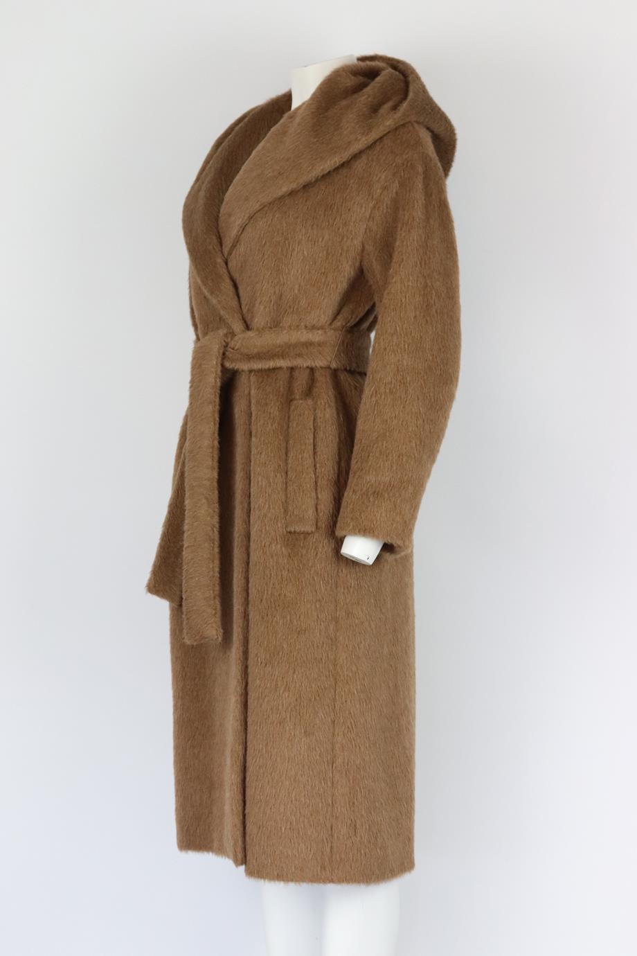 Brown S Max Mara Double Breasted Alpaca And Wool Blend Coat It 34 Uk 2