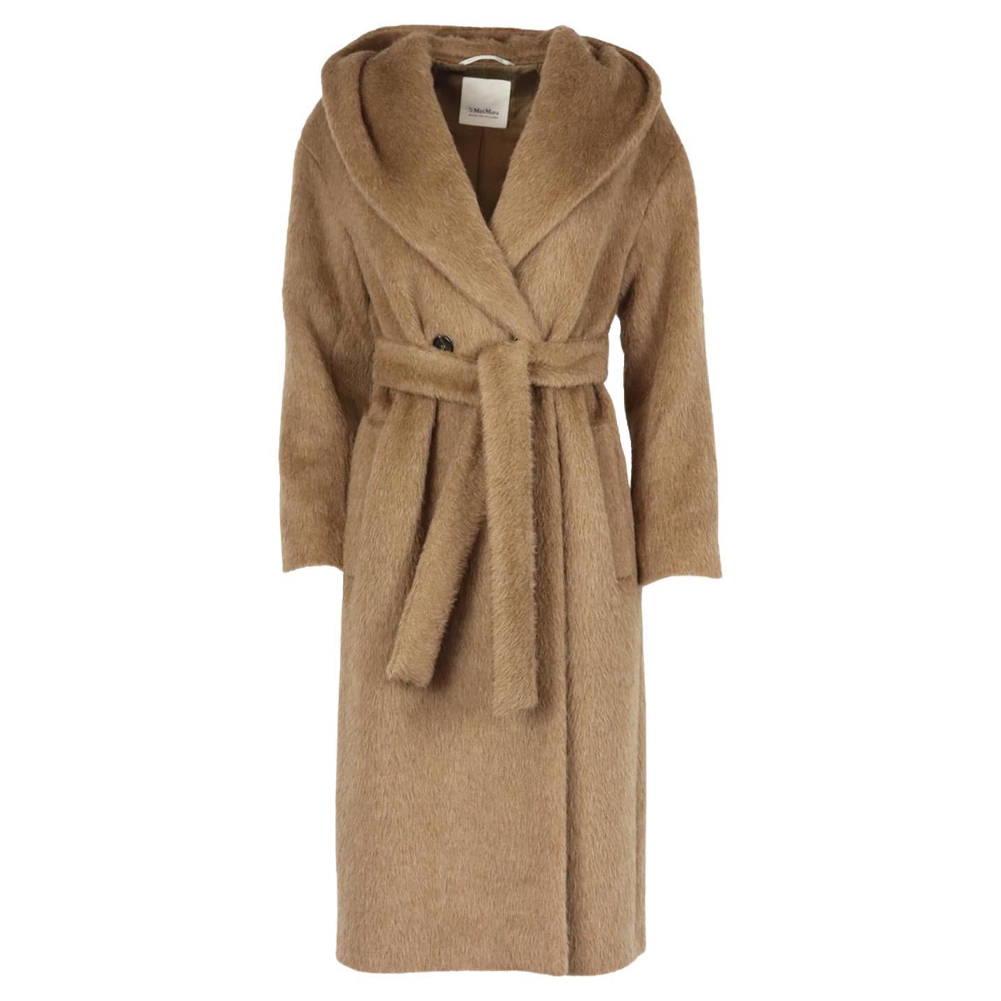 S Max Mara Double Breasted Alpaca And Wool Blend Coat It 34 Uk 2