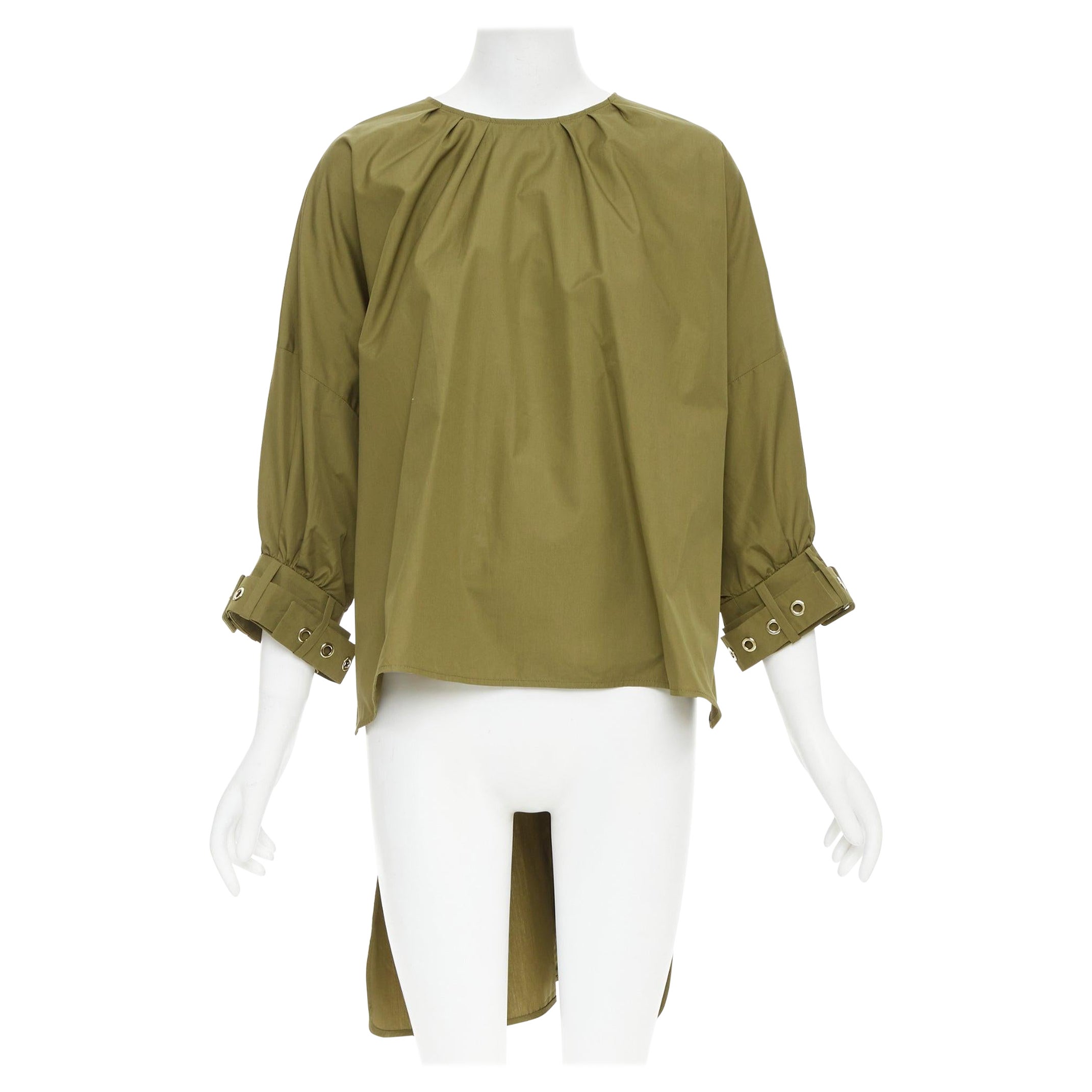 S' MAX MARA Maya Greene & Greene in cotone con polsini con cintura, top a tunica IT34 XXS