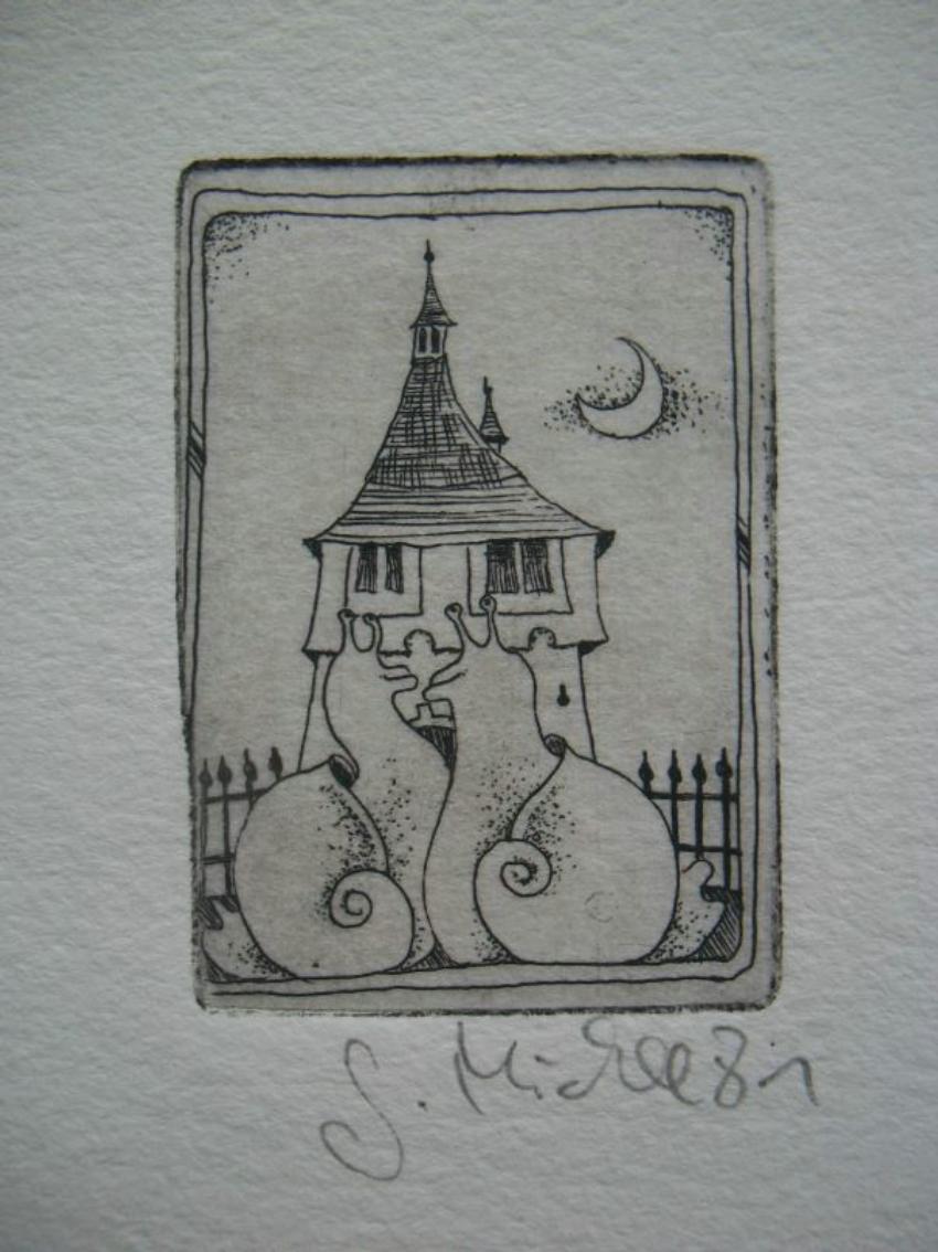 Canadian S. MICHELSON - Miniature Engraving - Signed - Unframed - Canada - 20th Century For Sale