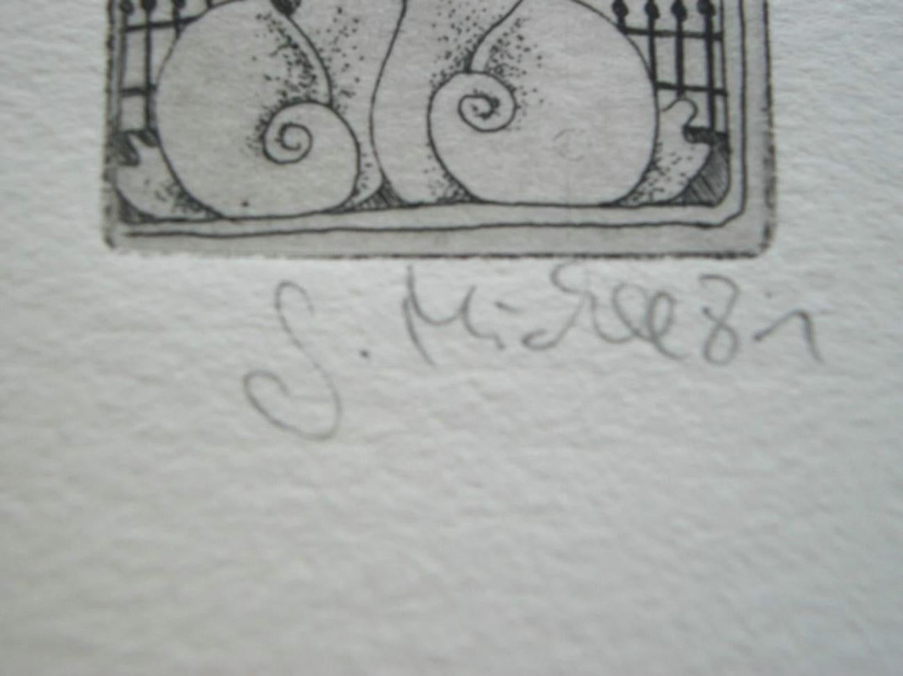 Hand-Crafted S. MICHELSON - Miniature Engraving - Signed - Unframed - Canada - 20th Century For Sale