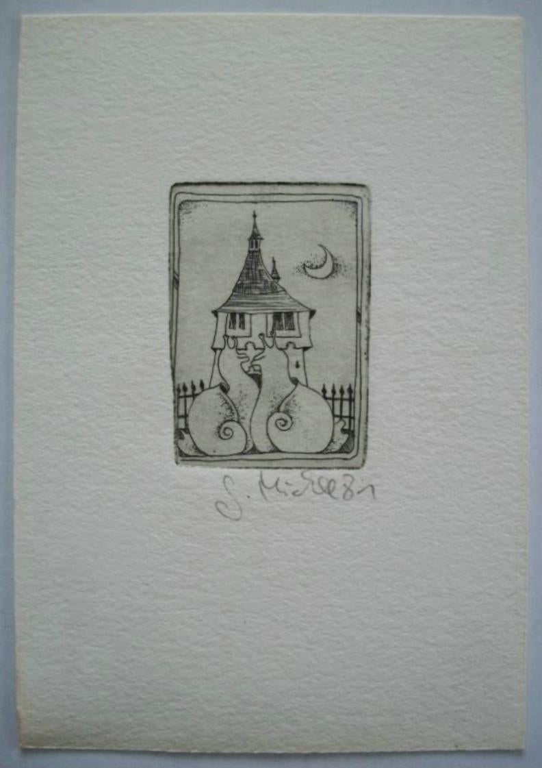 S. MICHELSON - Miniature Engraving - Signed - Unframed - Canada - 20th Century For Sale 1