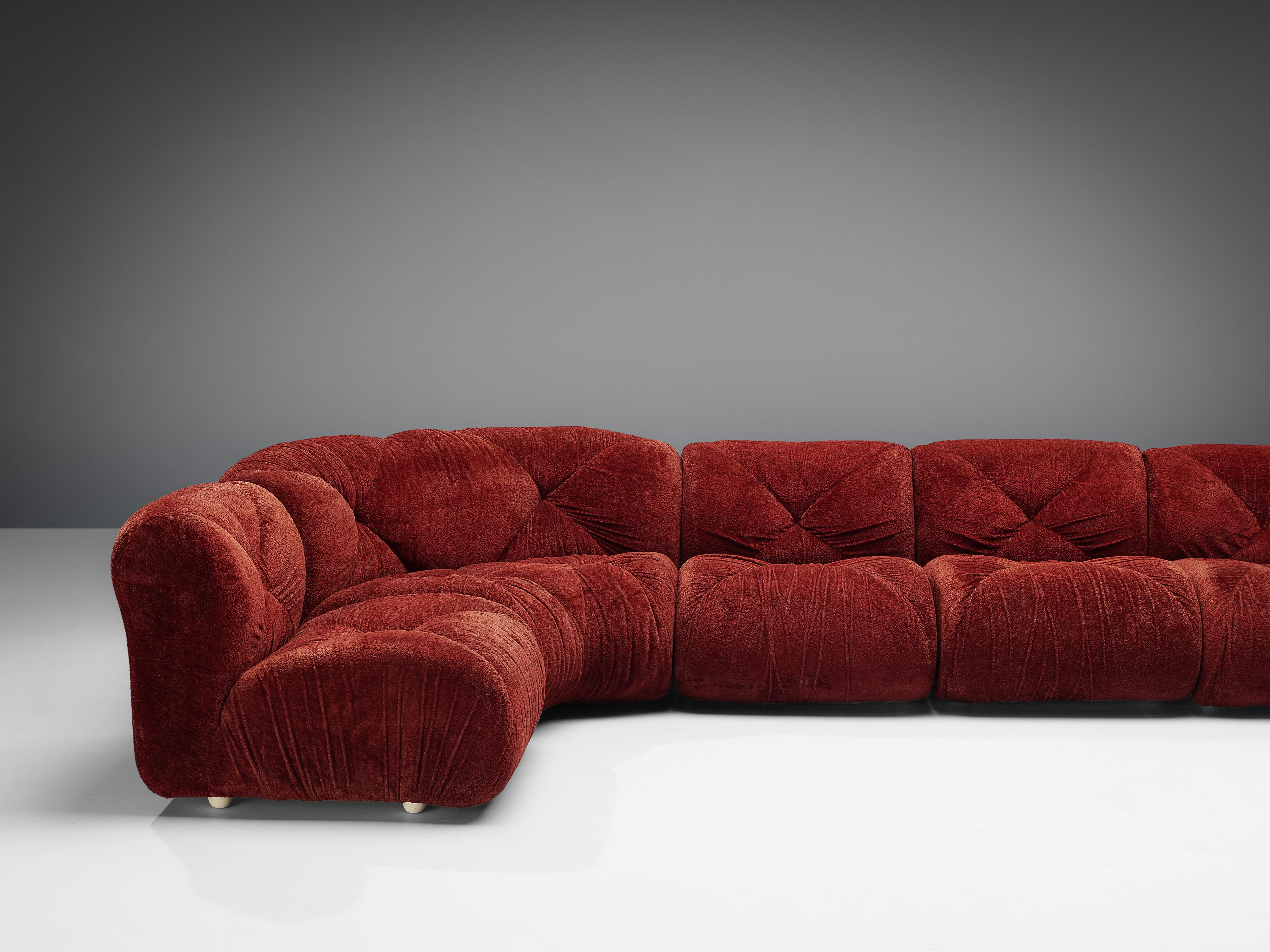 Chenille S. Nacci for Ceriotti 'Cuccagna' Italian Modular Sofa