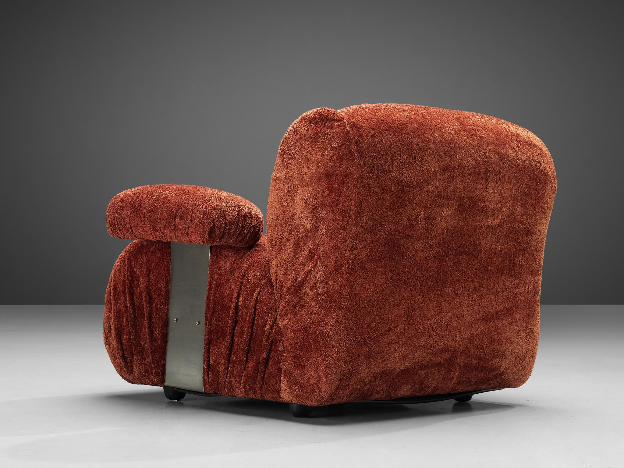 Mid-Century Modern S. Nacci for Ceriotti 'Cuccagna' Lounge Chair in Chenille