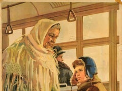 Original Vintage Soviet Poster Pioneer Polite Conduct Respect To Elders USSR Art