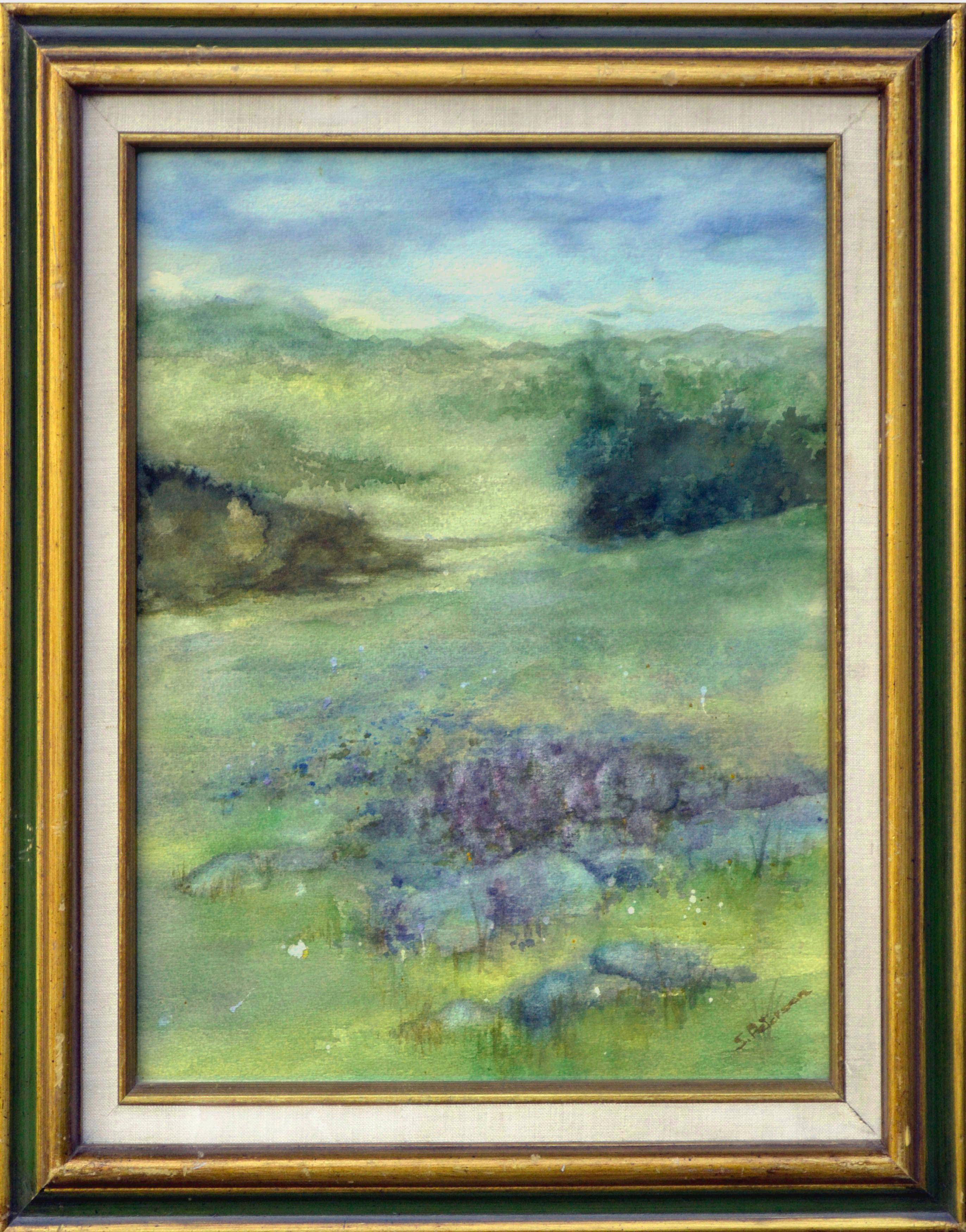 S. Peterson Landscape Painting - Blooming Hills Landscape