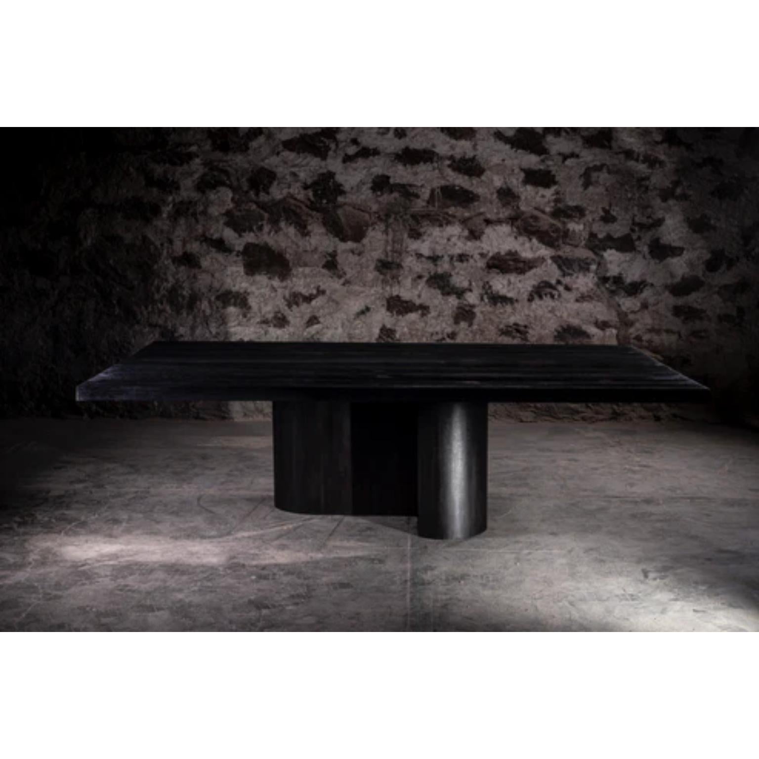 XXIe siècle et contemporain S Rectangular Dining Table in Dark Solid Oak by No Age Studio en vente