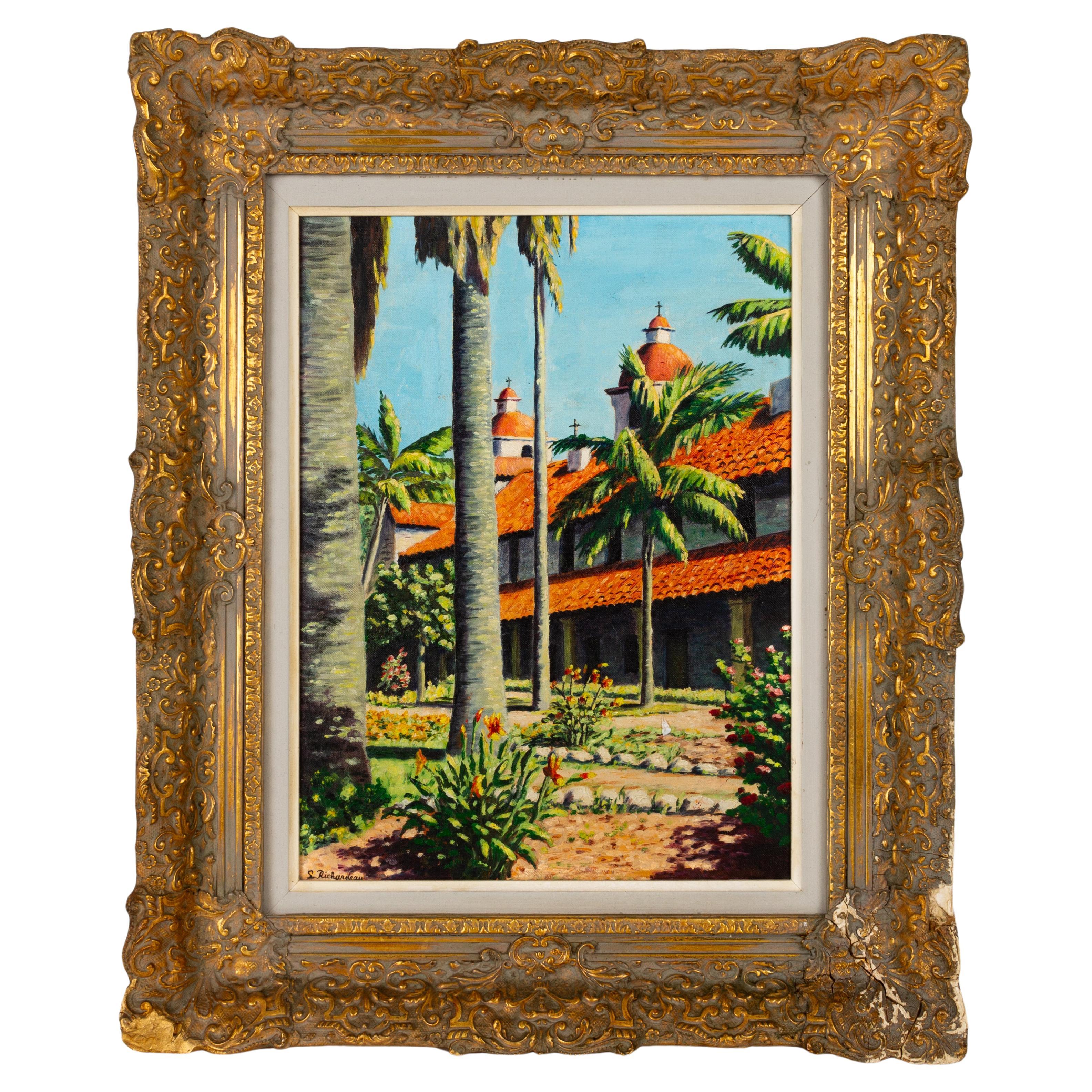 S. Richardeau Signed San Juan Capistrano Californian Oil Painting  For Sale
