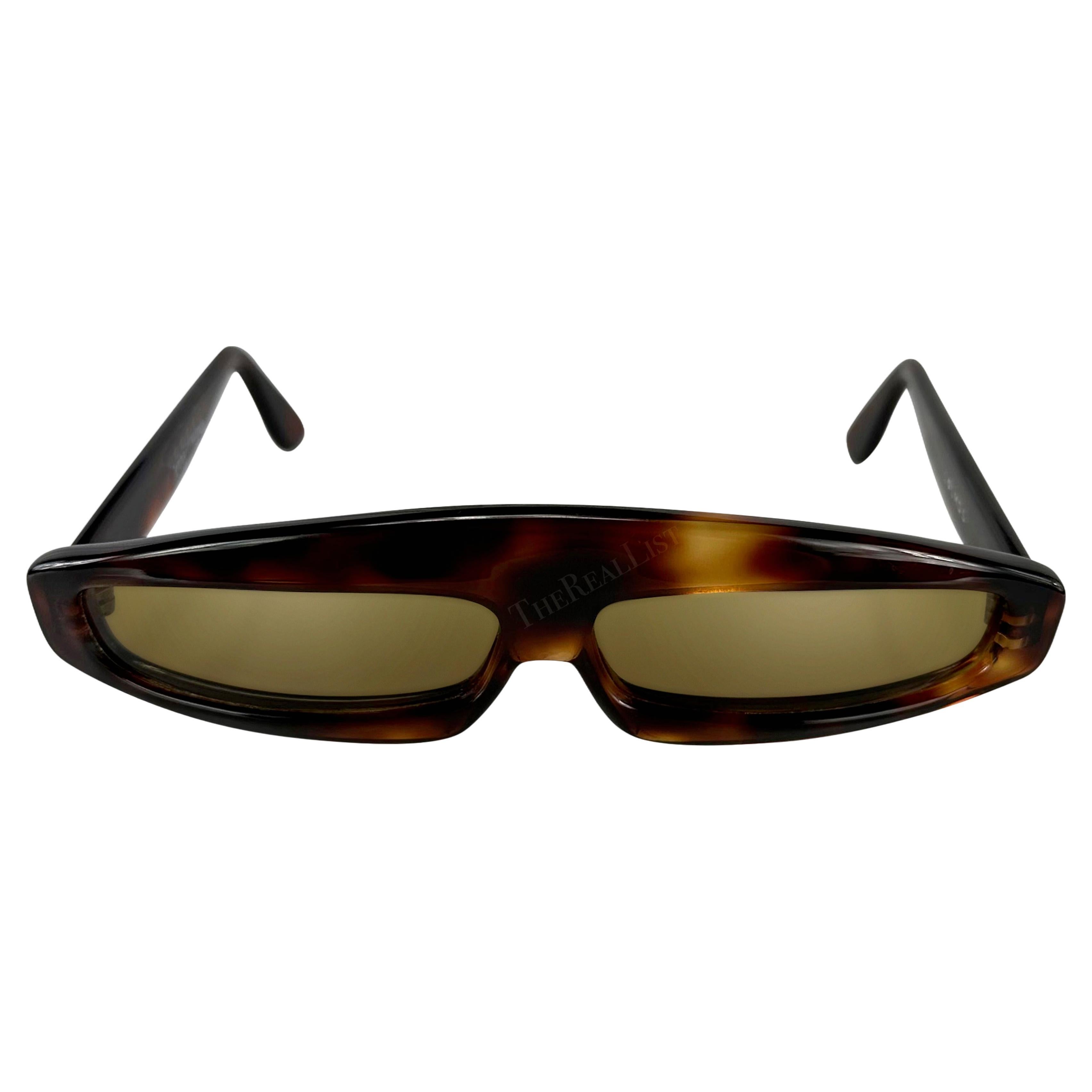 S/S 1979 Thierry Mugler Runway Brown Faux Tortoise Shell Rounded Sunglasses  For Sale 8