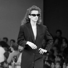 S/S 1983 Jean Paul Gaultier Runway Black Button Up Tuxedo Coat Dress