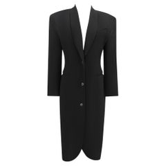 S/S 1983 Jean Paul Gaultier Runway Black Button Up Tuxedo Coat Dress
