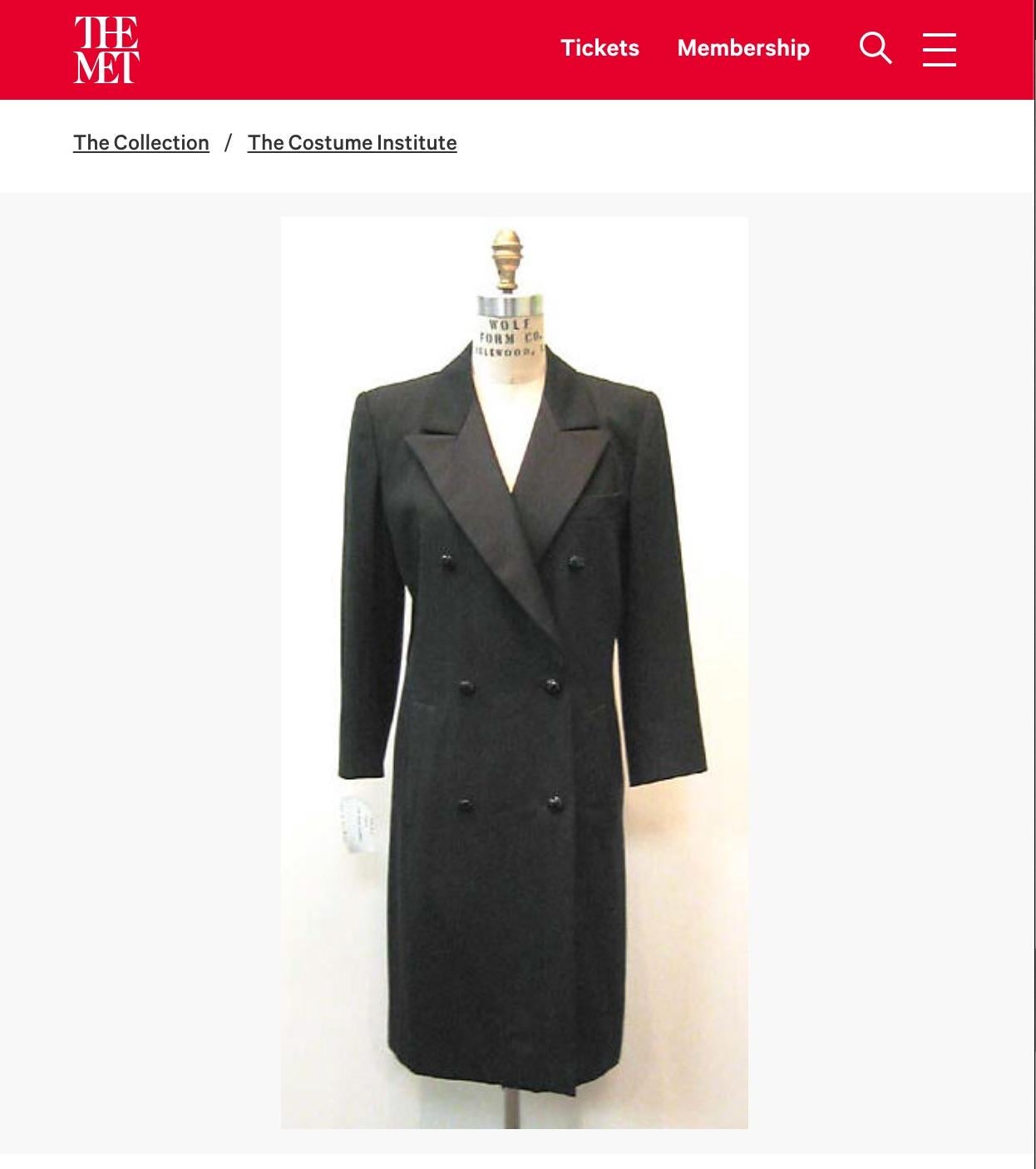 Saint Laurent Rive Gauche Runway Ad - Robe de smoking « Le Smoking » noire, P/E 1983 Excellent état - En vente à West Hollywood, CA