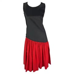 S/S 1983 Saint Laurent Rive Gauche Runway Ad Black Red Sleeveless Dress