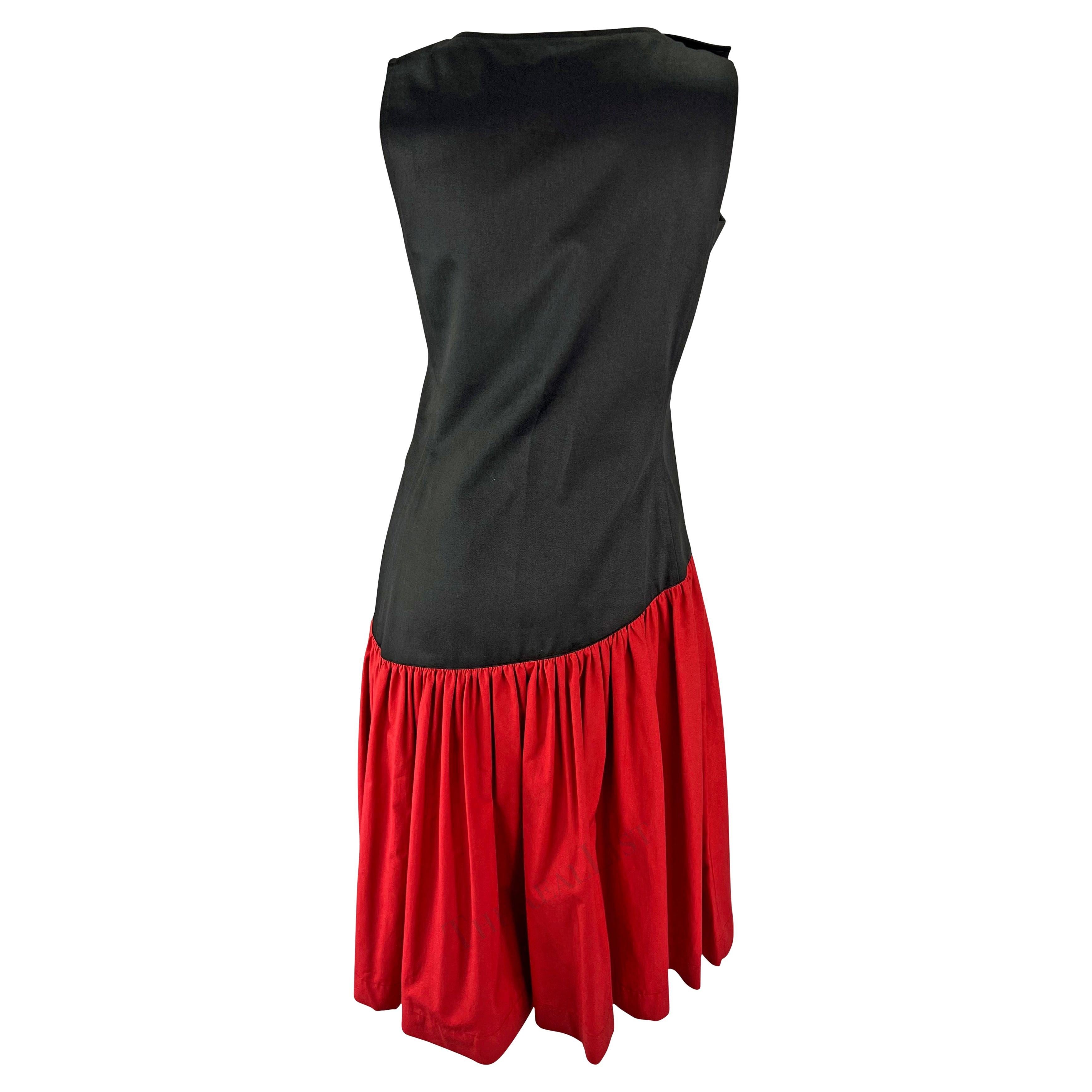 S/S 1983 Saint Laurent Rive Gauche Runway Ad Black Red Sleeveless Dress For Sale 3