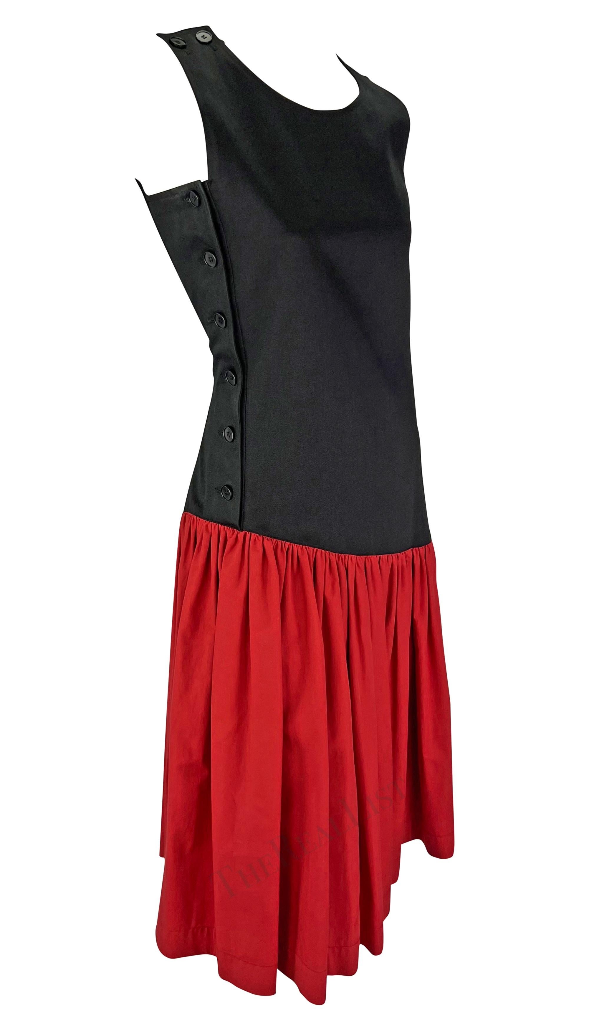 S/S 1983 Saint Laurent Rive Gauche Runway Ad Black Red Sleeveless Dress For Sale 5