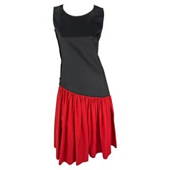 S/S 1983 Saint Laurent Rive Gauche Runway Ad Black Red Sleeveless Dress