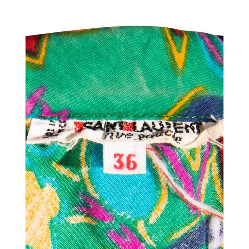 S/S 1983 Yves Saint Laurent Rive Gauche Floral Print Cotton Blouse 1