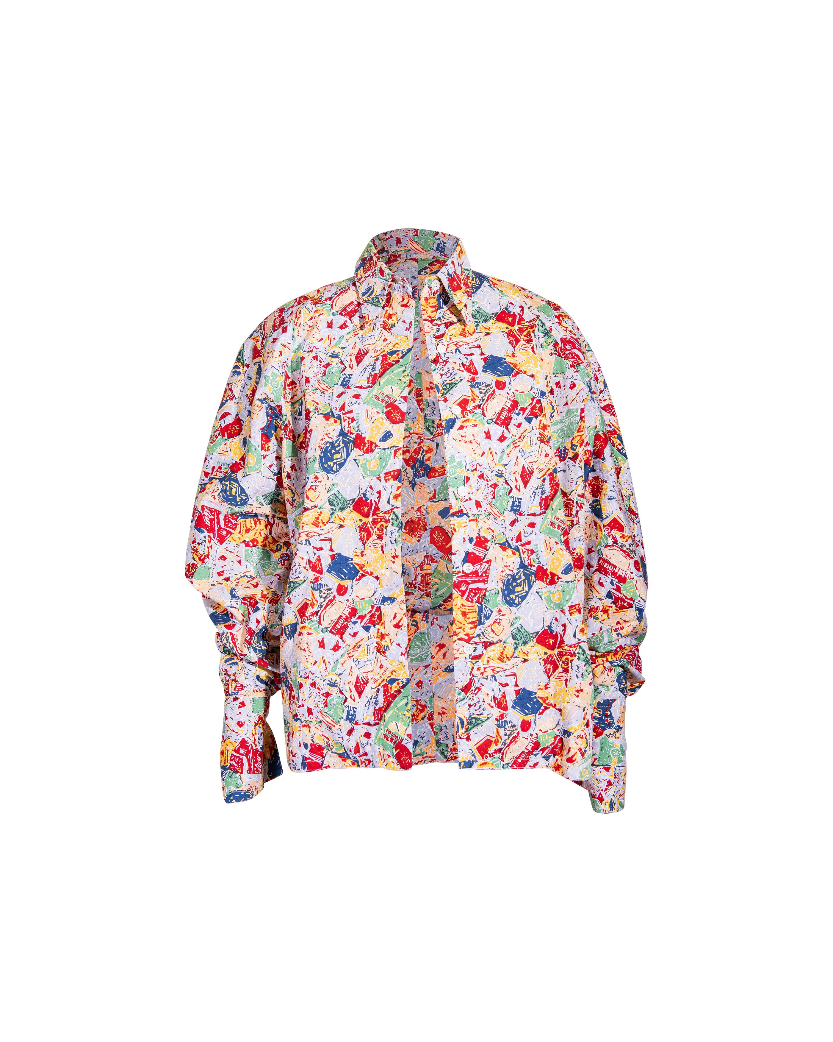 Women's S/S 1985 Azzedine Alaïa x César Baldaccini Print Button-Up