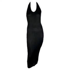 S/S 1986 Azzedine Alaïa Black Knit Halter Neck Bodycon Backless Dress (Robe dos nu en tricot)