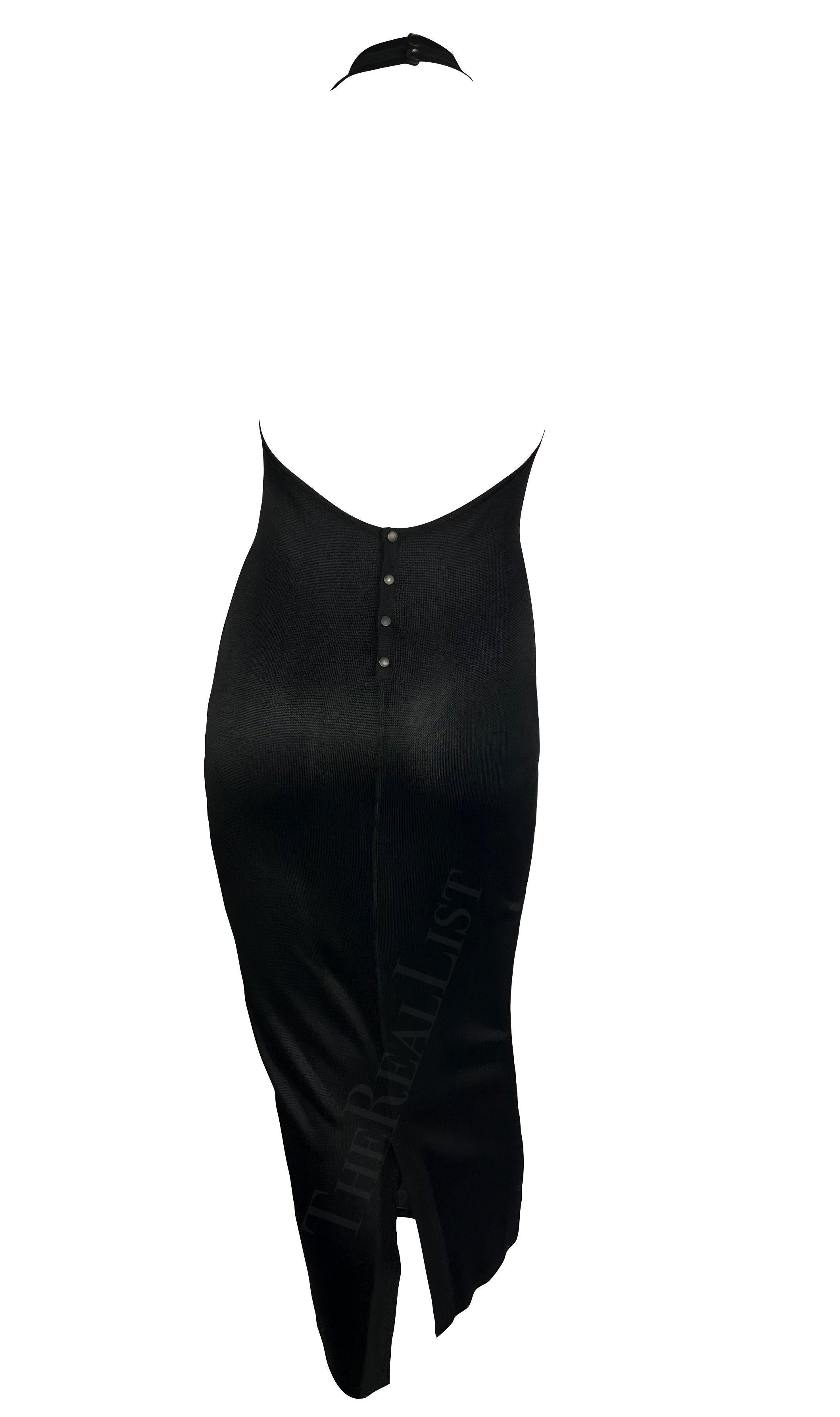 S/S 1986 Azzedine Alaïa Schwarzes gestricktes Neckholder-Bodycon-Kleid ohne Rückenausschnitt im Zustand „Hervorragend“ im Angebot in West Hollywood, CA