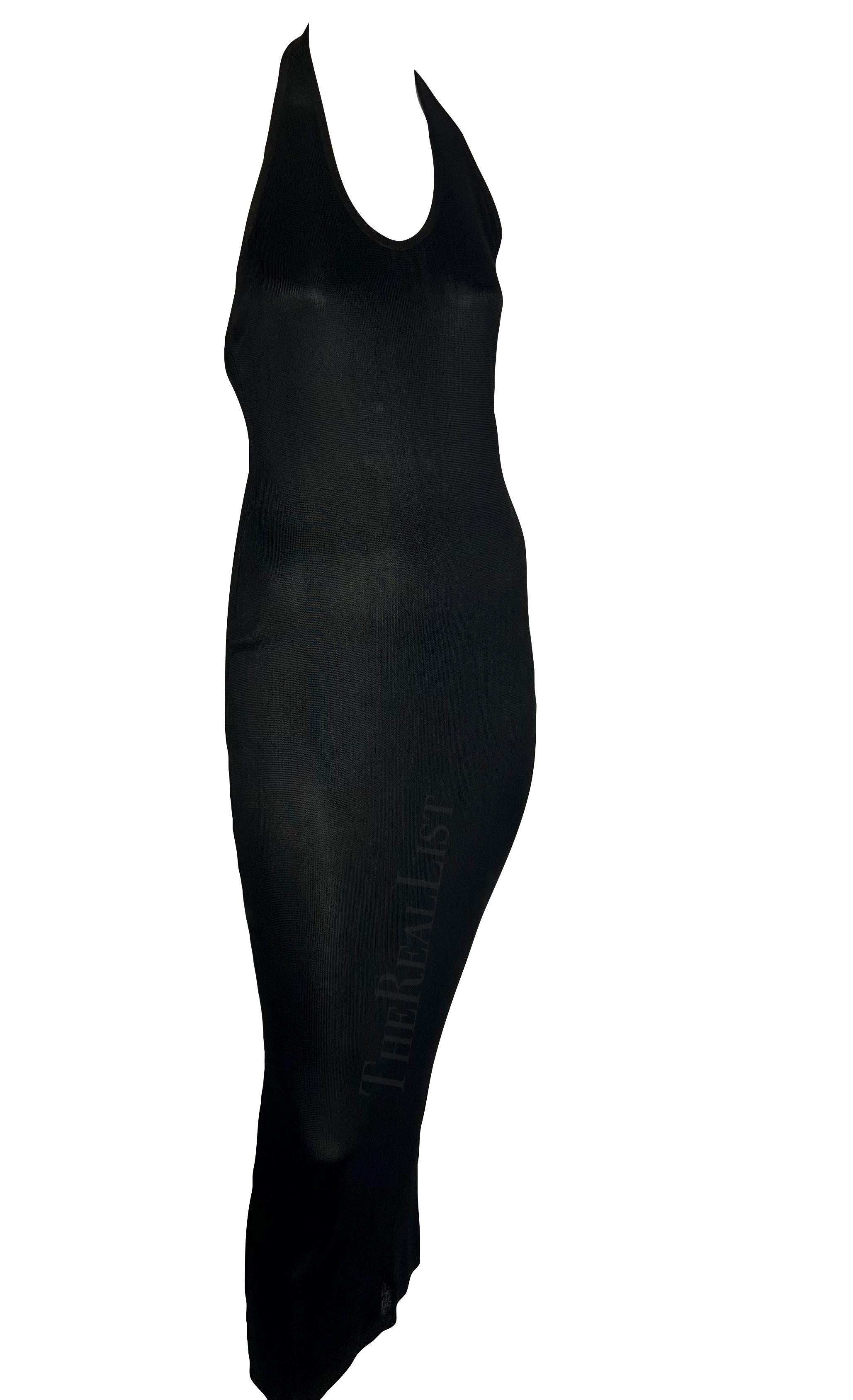 Women's S/S 1986 Azzedine Alaïa Black Knit Halter Neck Bodycon Backless Dress For Sale