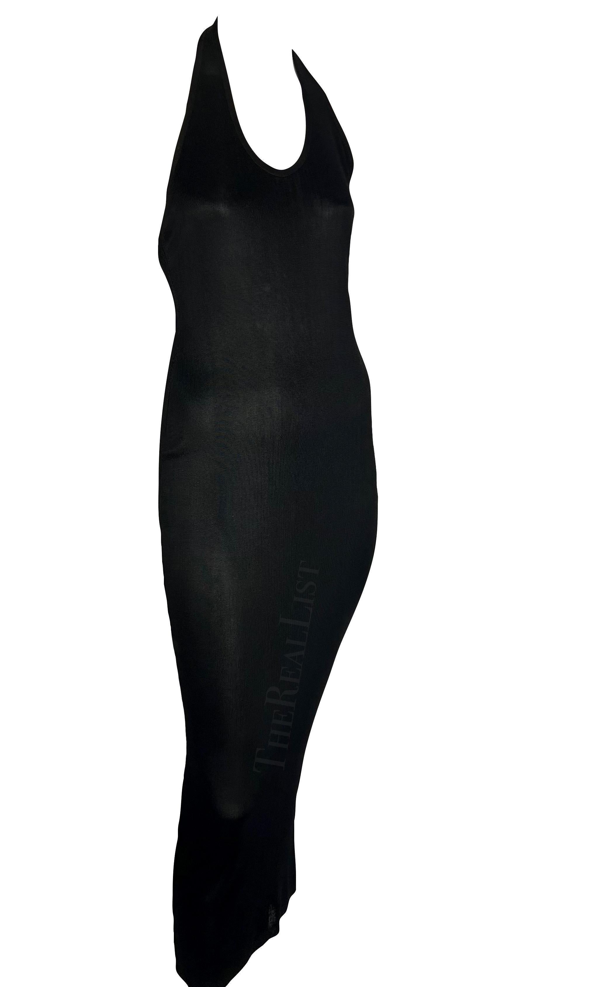 S/S 1986 Azzedine Alaïa Schwarzes gestricktes Neckholder-Bodycon-Kleid ohne Rückenausschnitt im Angebot 2