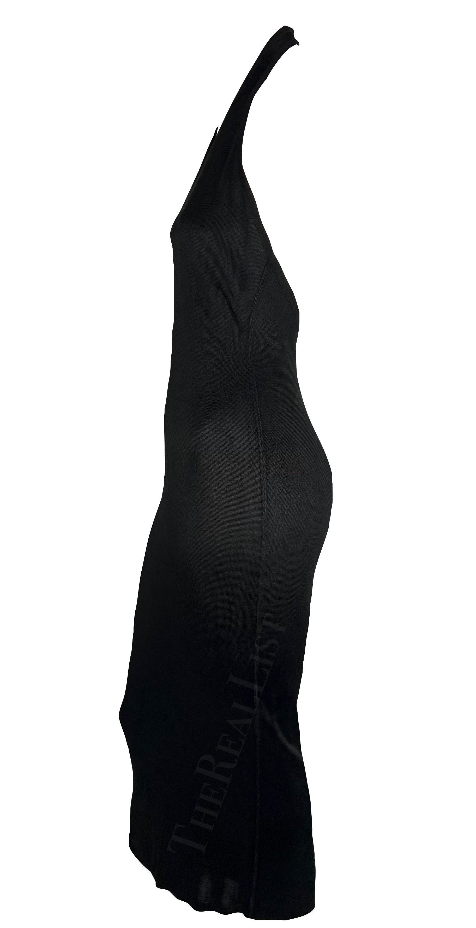 S/S 1986 Azzedine Alaïa Schwarzes gestricktes Neckholder-Bodycon-Kleid ohne Rückenausschnitt im Angebot 4