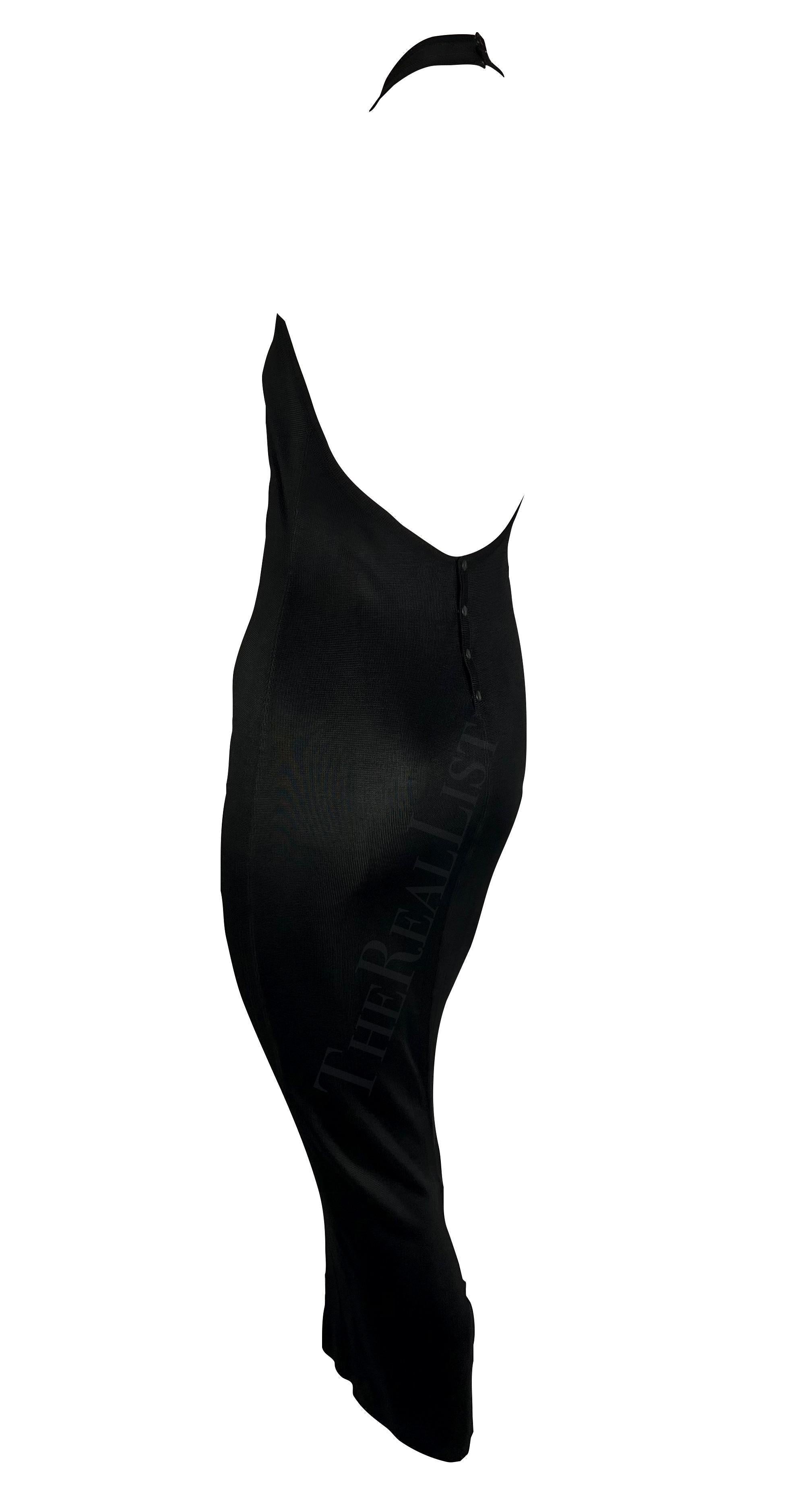 S/S 1986 Azzedine Alaïa Schwarzes gestricktes Neckholder-Bodycon-Kleid ohne Rückenausschnitt im Angebot 5