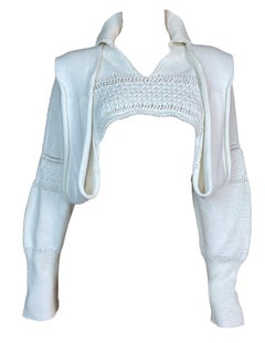 S/S 1986 John Galliano "Fallen Angels" Ivory Knit Frock Sweater Jumper
