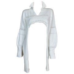 S/S 1986 John Galliano "Fallen Angels" Ivory Knit Frock Sweater Jumper