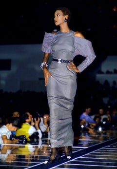 S/S 1987 Gianni Versace Runway Ad Rhinestone Silver Tone Crystal Cuff Bracelet