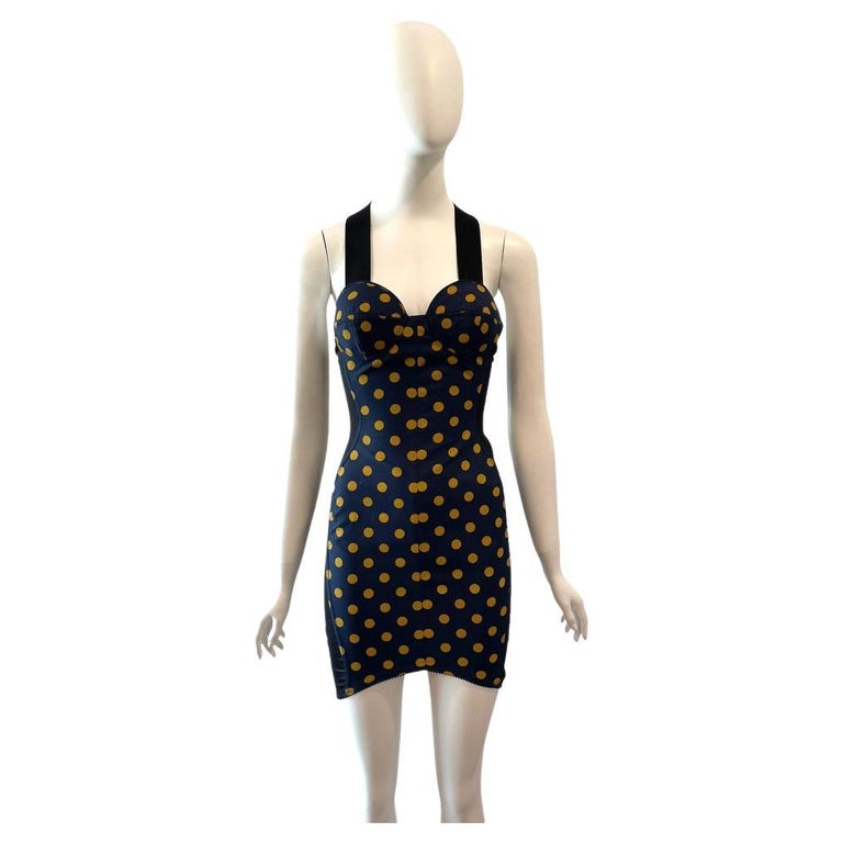 GAULTIER 1990S polka dot mesh dress
