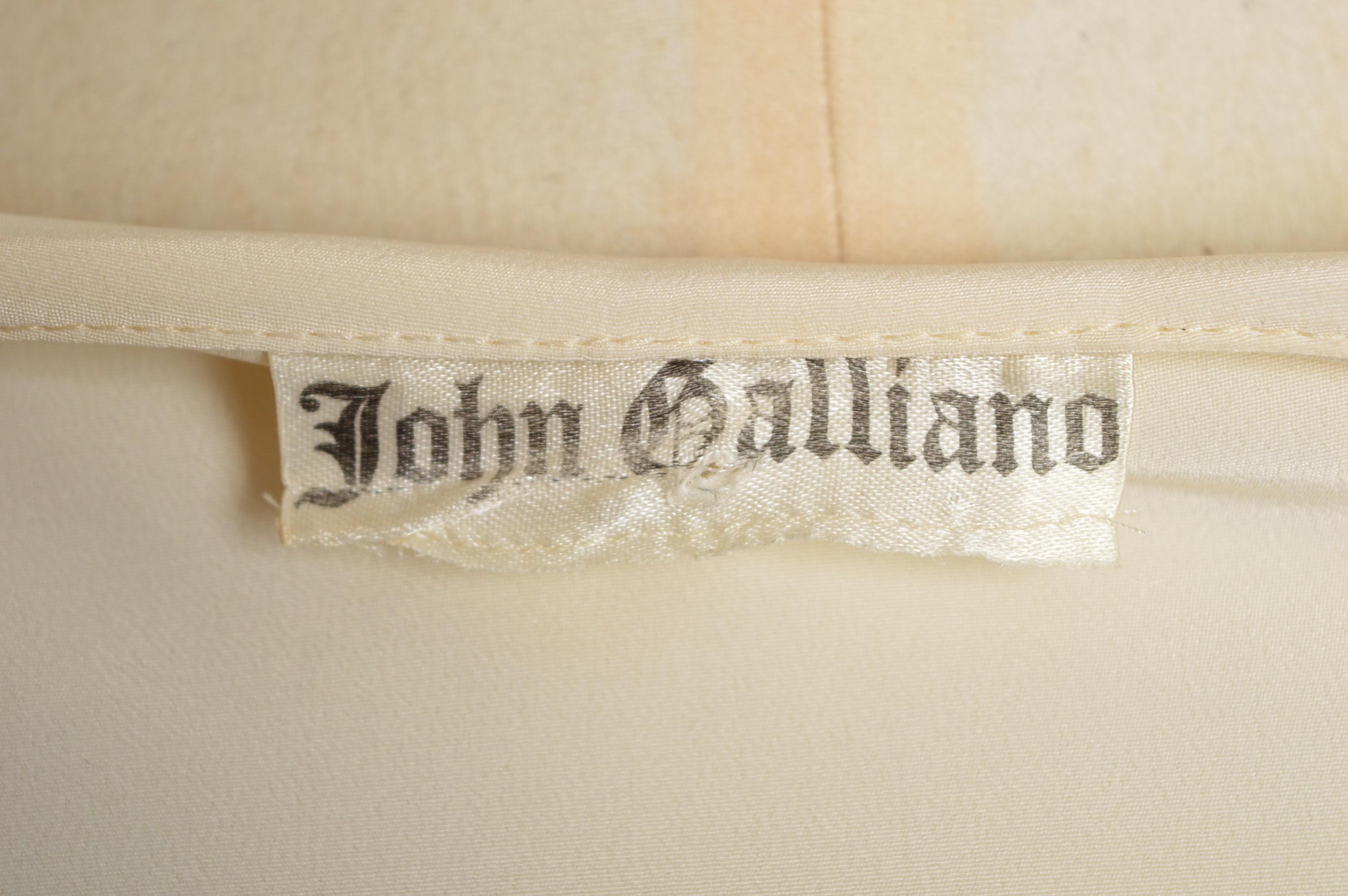 S/S 1987 John Galliano Piratenkragen Cremeweiß Seemannsbluse - Hemd im Angebot 8