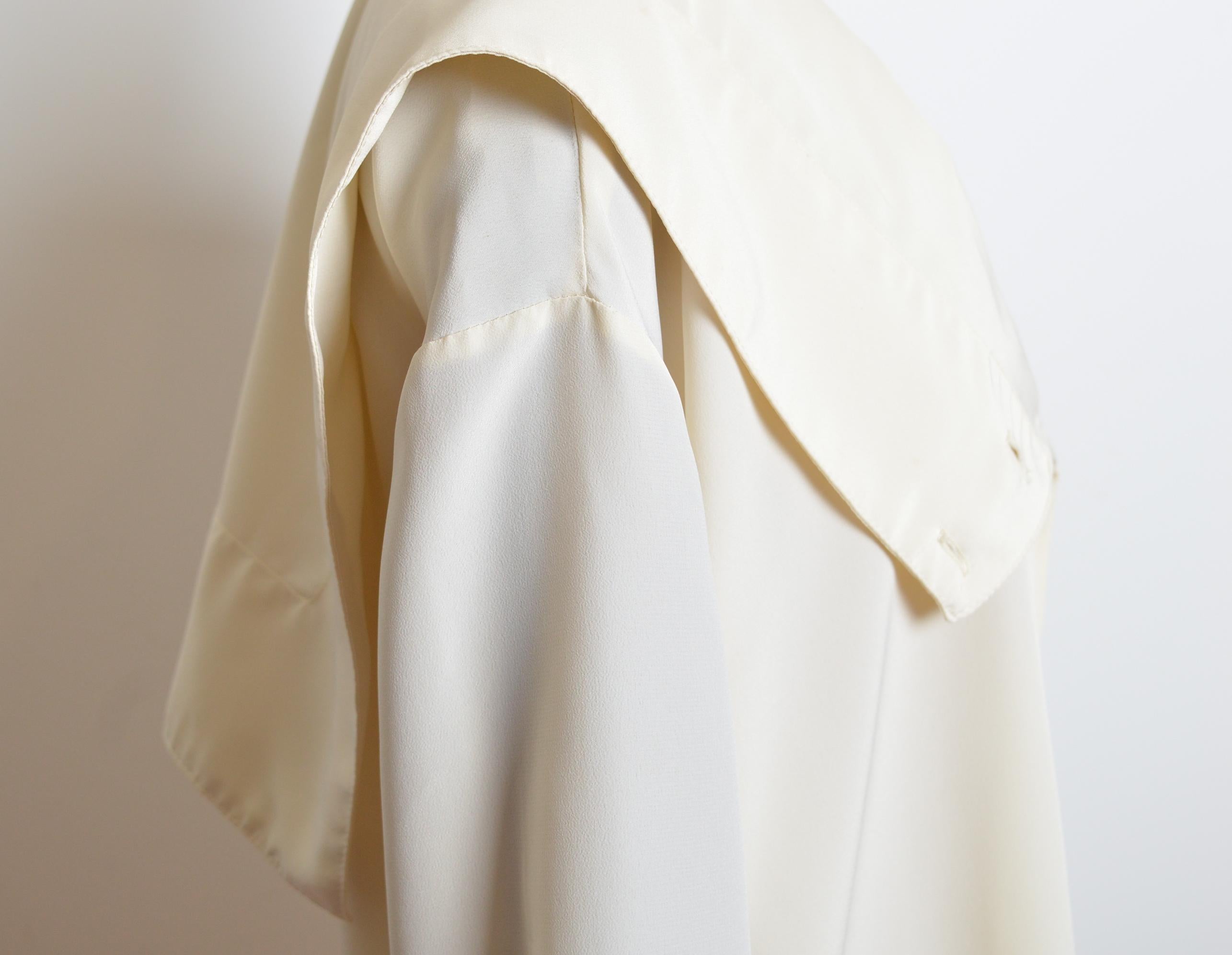 S/S 1987 John Galliano Piratenkragen Cremeweiß Seemannsbluse - Hemd im Angebot 2