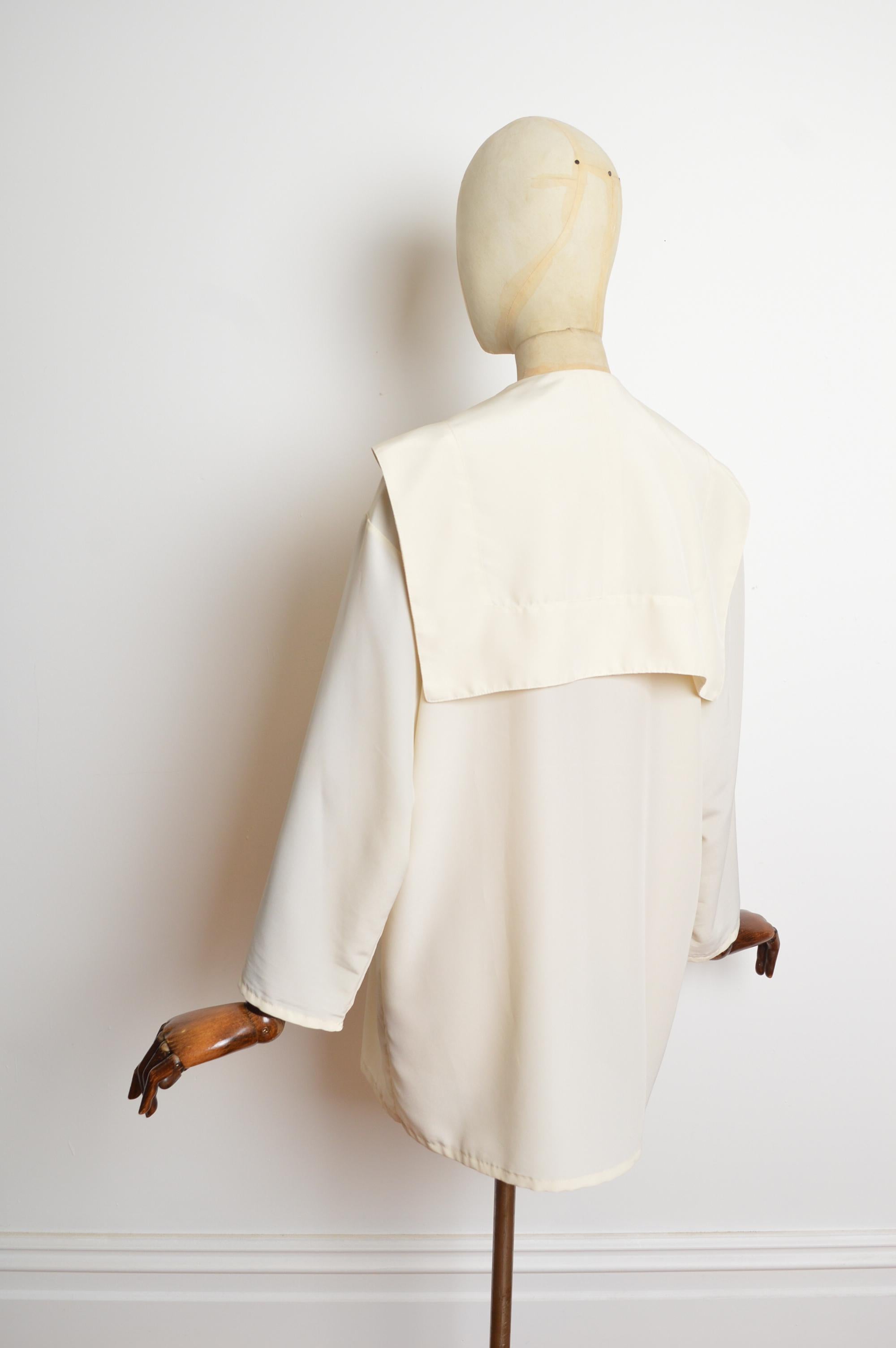 S/S 1987 John Galliano Piratenkragen Cremeweiß Seemannsbluse - Hemd im Angebot 4