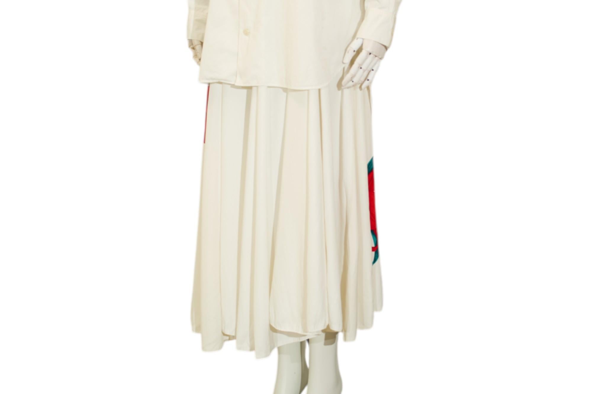 S/S 1987 Conjunto Camisa Falda Flor Roja en venta 9