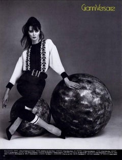 S/S 1988 Gianni Versace ADS Rhinestone surdimensionné Satin noir côtelé Cuir noir