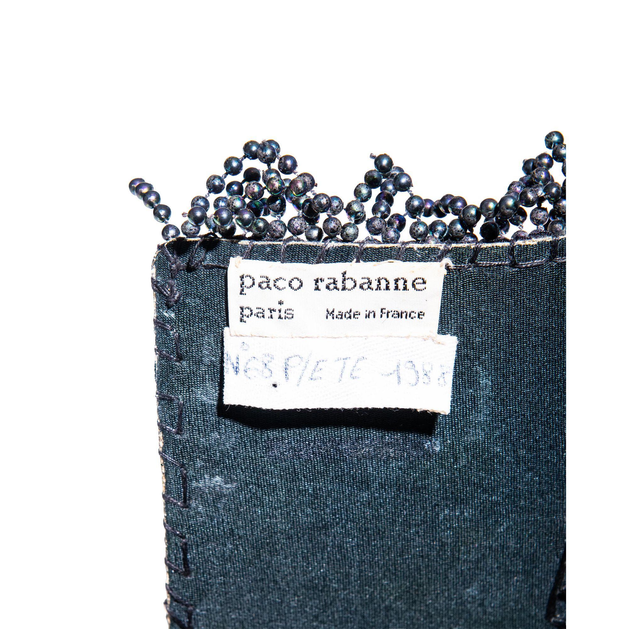 S/S 1988 Paco Rabanne Haute Couture Schillerndes Perlenset im Angebot 12