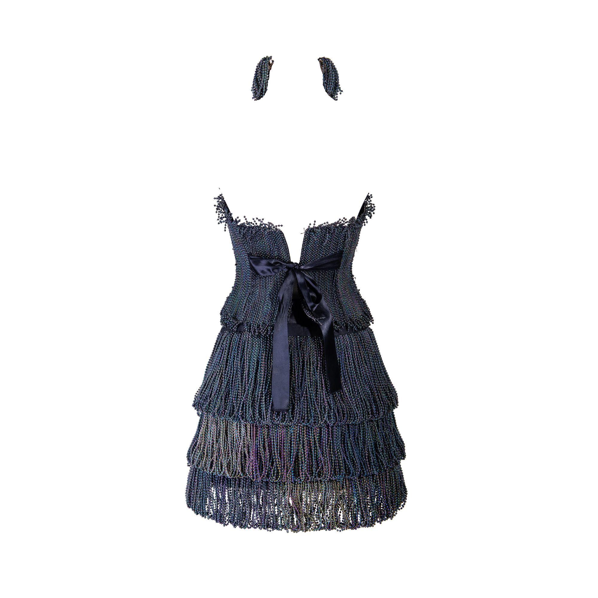 S/S 1988 Paco Rabanne Haute Couture Iridescent Beaded Set 1