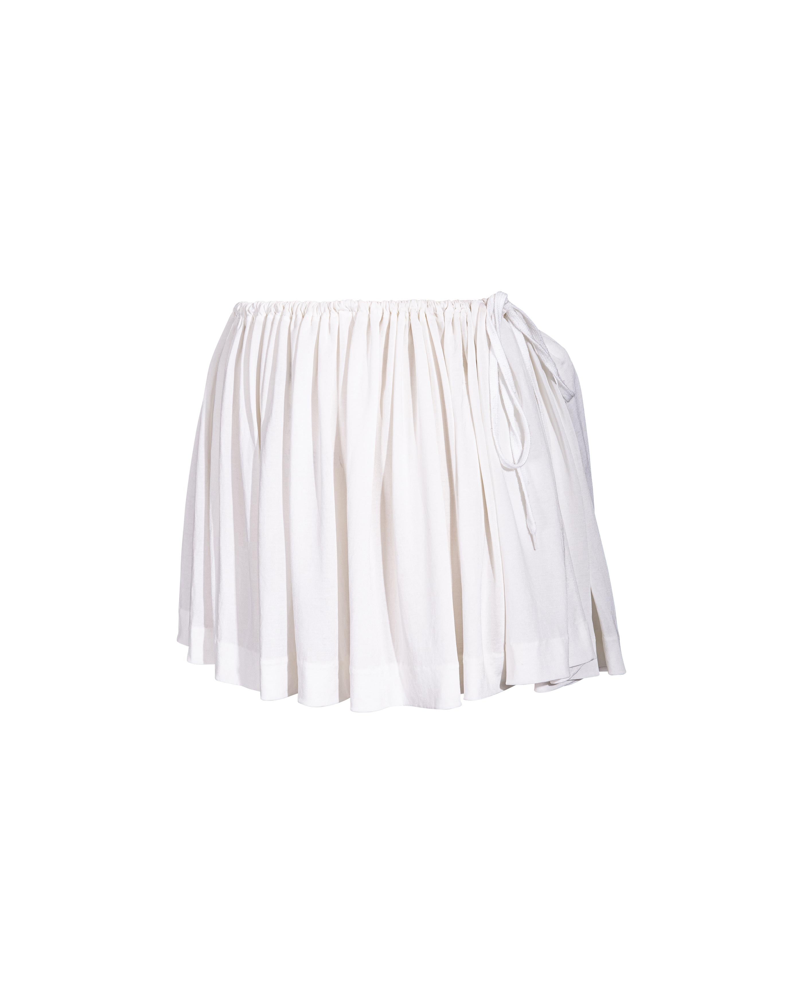 S/S 1988 Vivienne Westwood White Mini Skirt with Removable Bustle In Excellent Condition For Sale In North Hollywood, CA