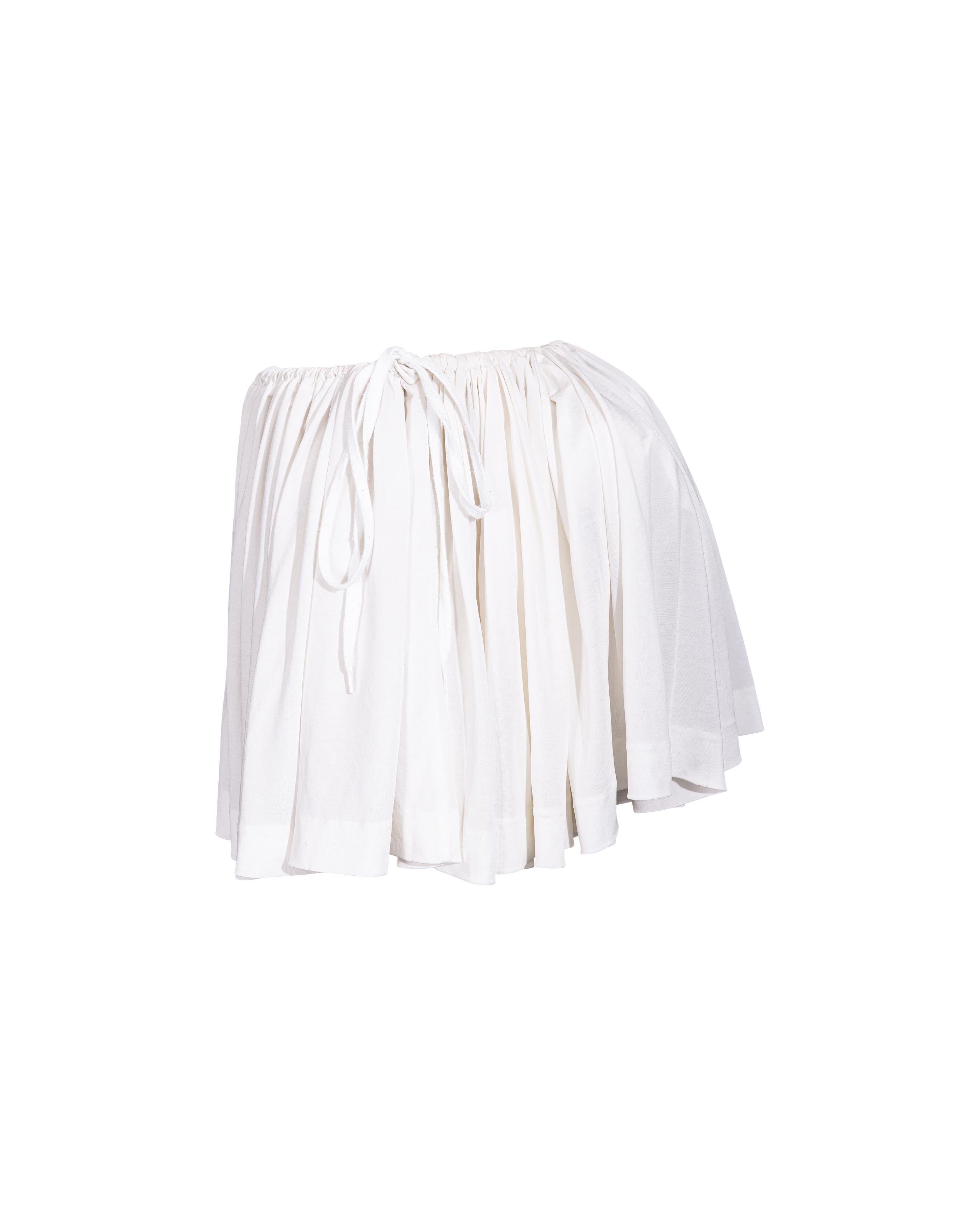 Women's S/S 1988 Vivienne Westwood White Mini Skirt with Removable Bustle