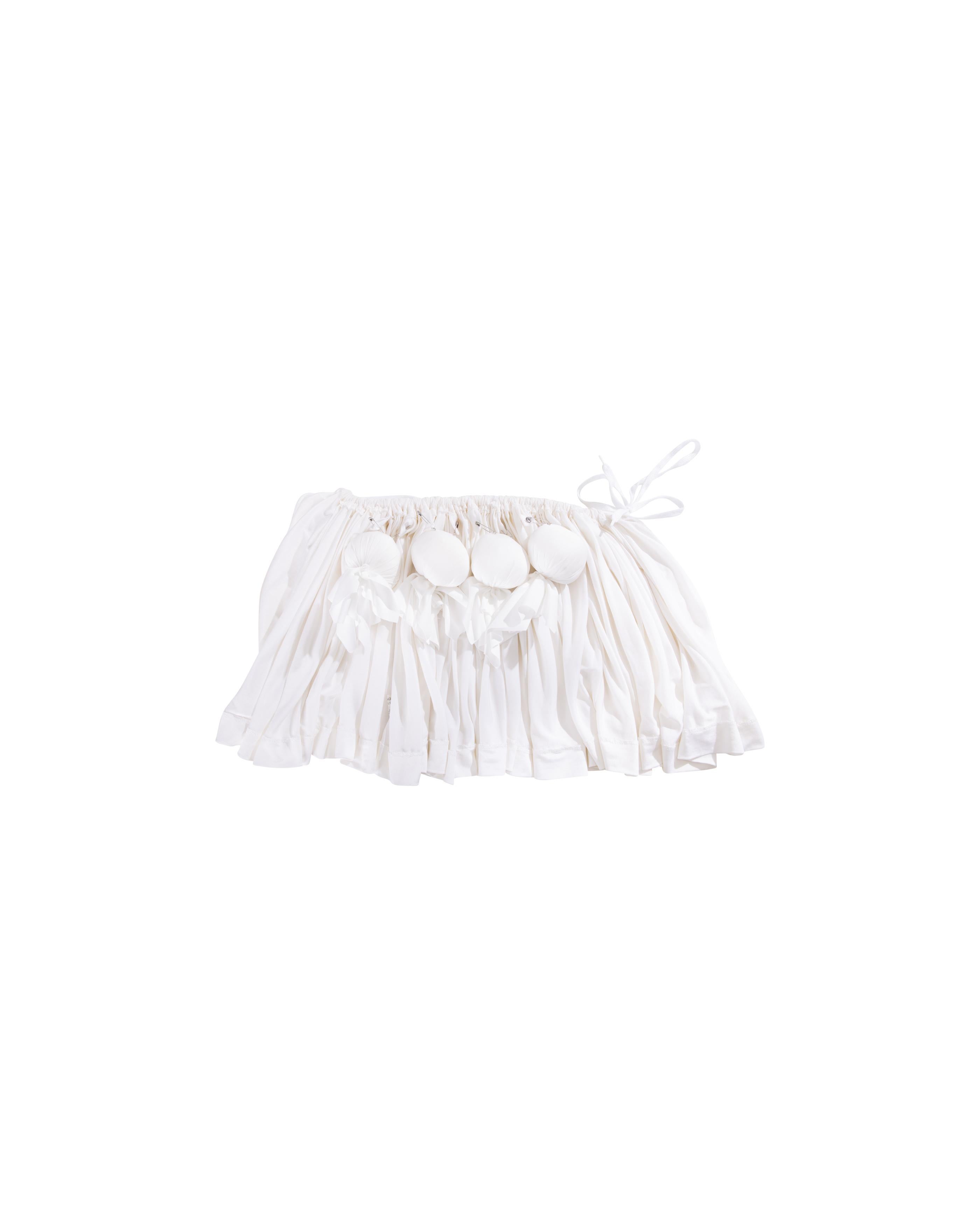 S/S 1988 Vivienne Westwood White Mini Skirt with Removable Bustle 5