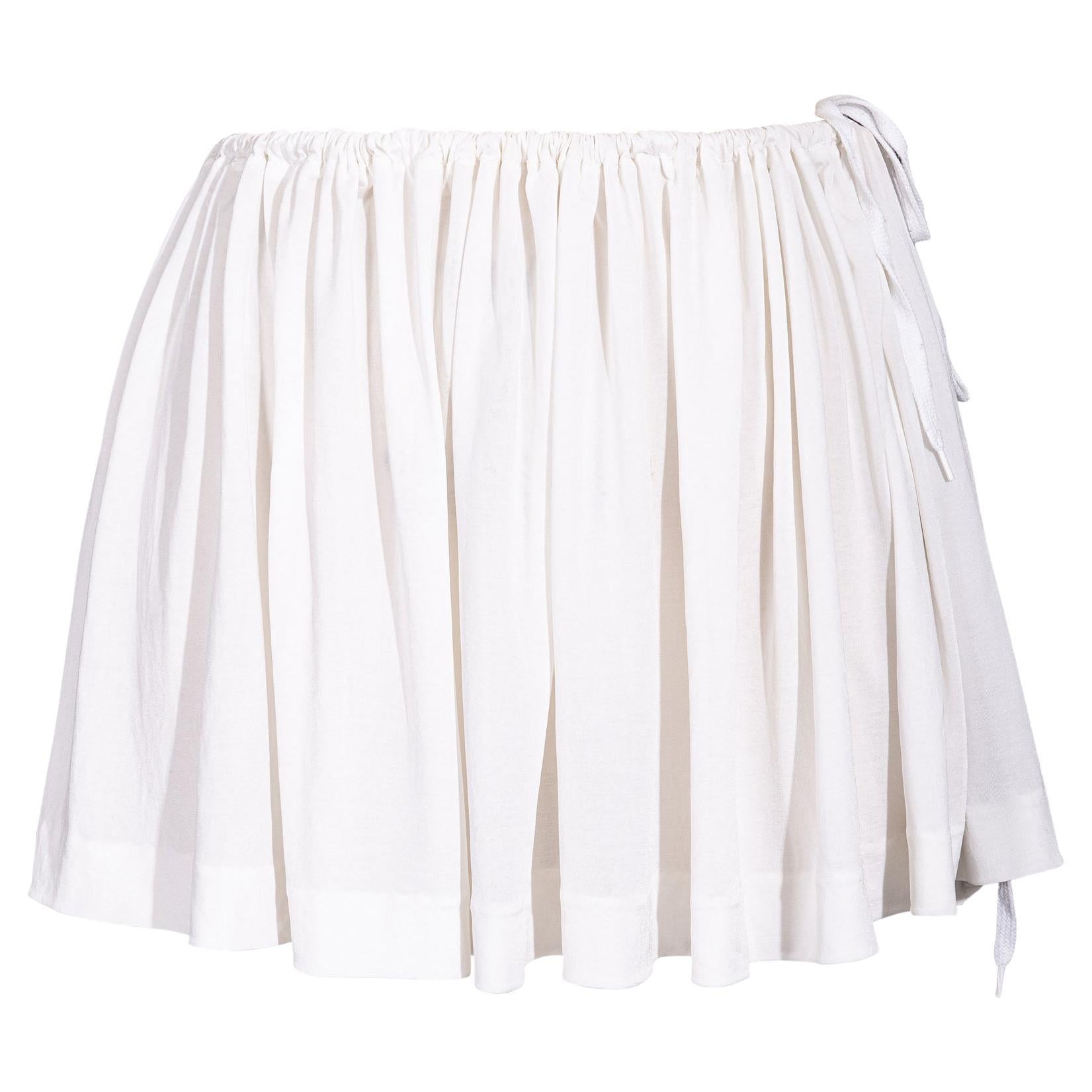 S/S 1988 Vivienne Westwood White Mini Skirt with Removable Bustle