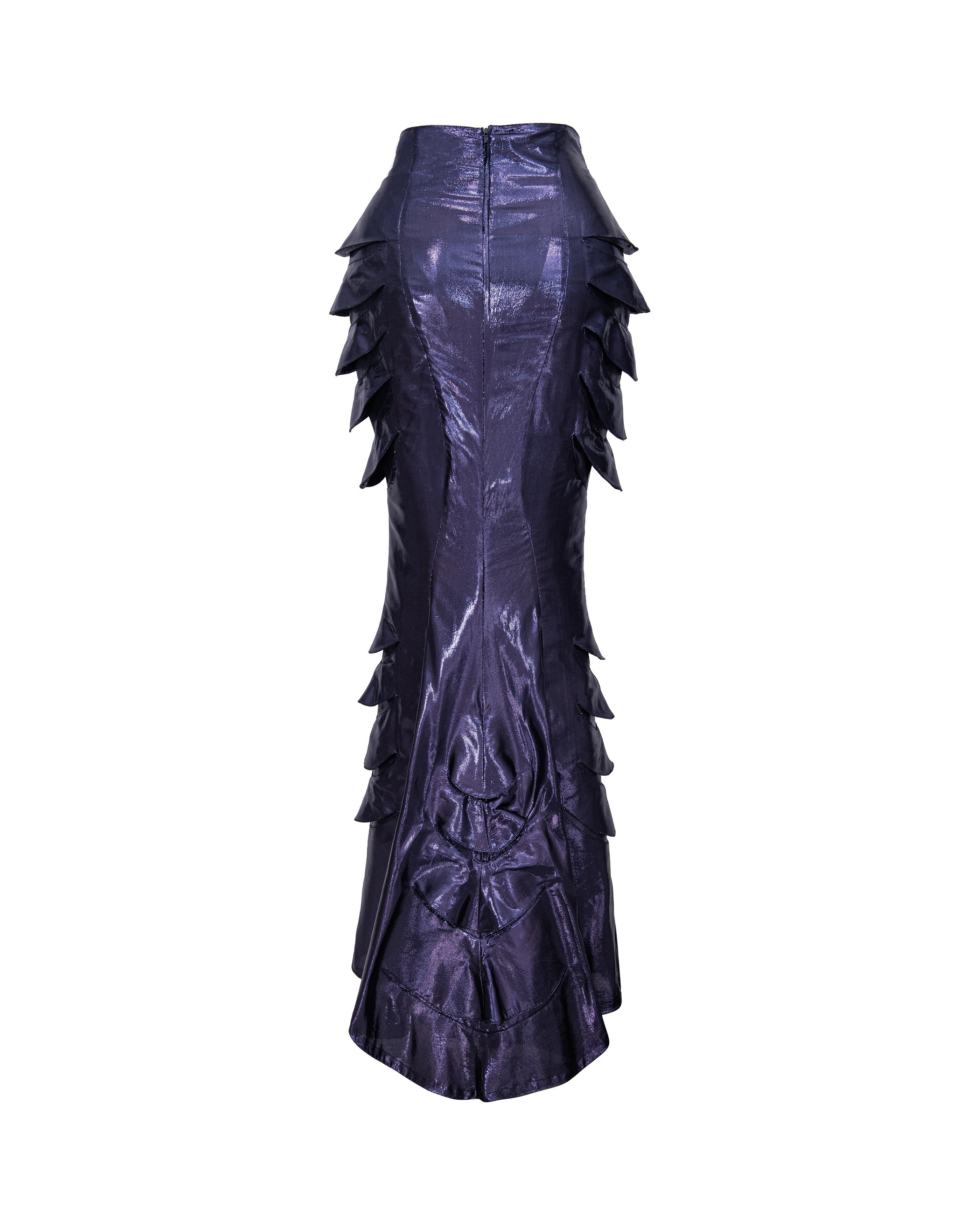 S/S 1989 Thierry Mugler 'Atlantis' Collection Metallic Mermaid Skirt Set 13