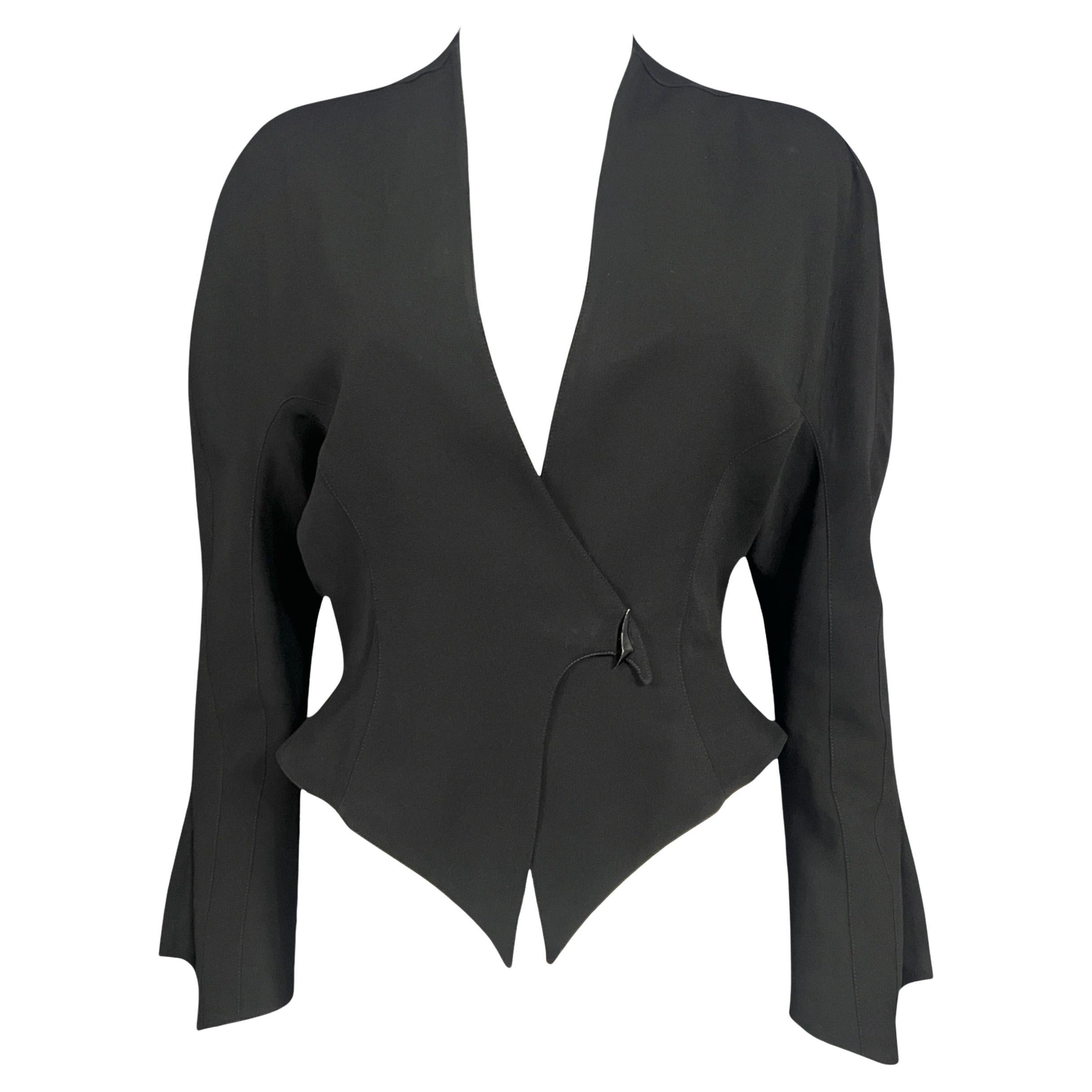 S/S 1989 Thierry Mugler Les Atlantes Black Sculptural Jacket For Sale