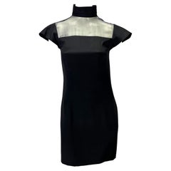 S/S 1989 Valentino Garavani Ad Campaigner Black Sheer Panel Bodycon Cocktail Dress