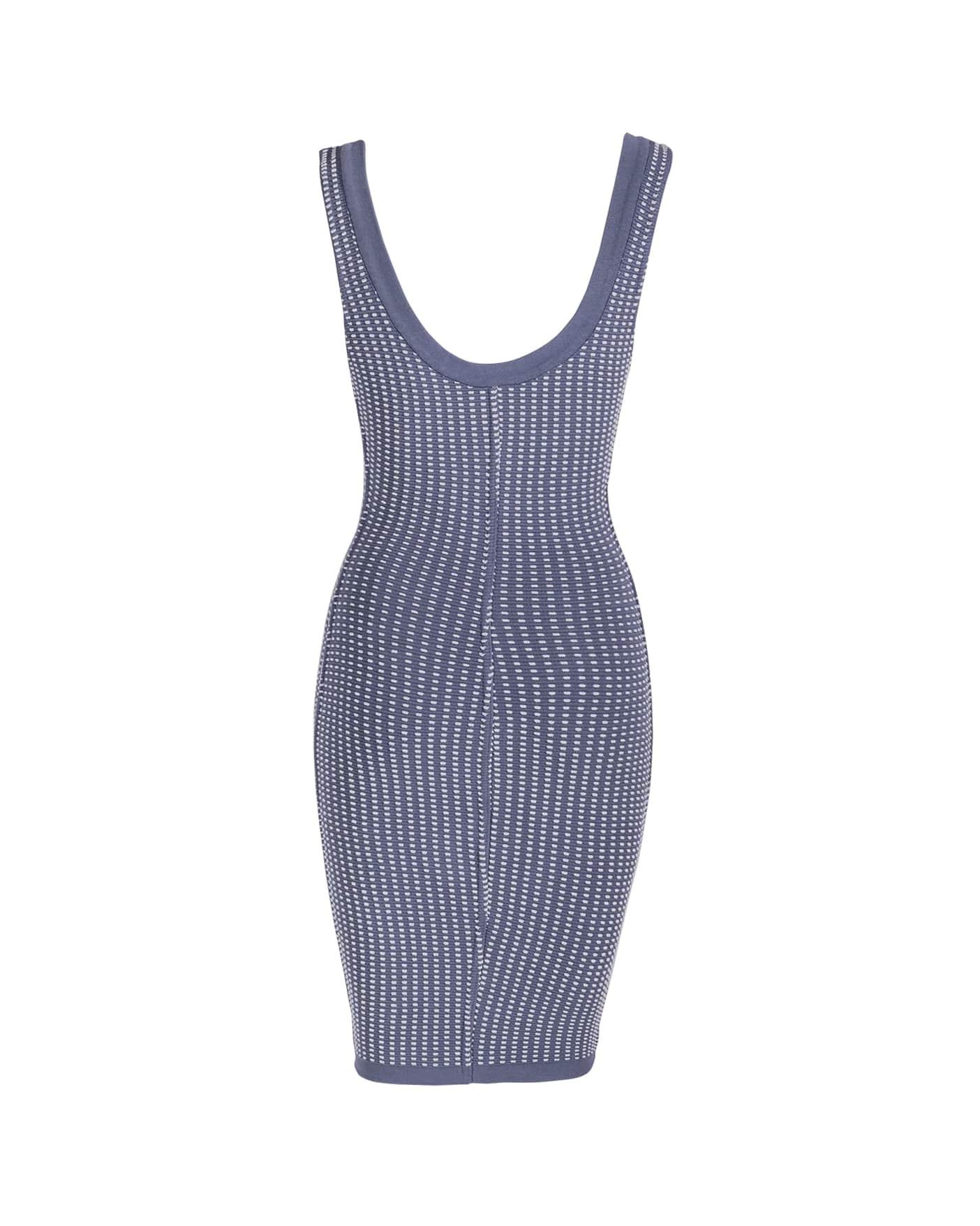 S/S 1990 Azzedine Alaia Polka Dot Blue Mini Dress In Excellent Condition In North Hollywood, CA