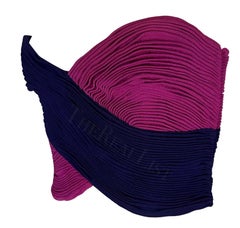 S/S 1990 Gianni Versace Purple and Pink Ruched Bustier Crop Top