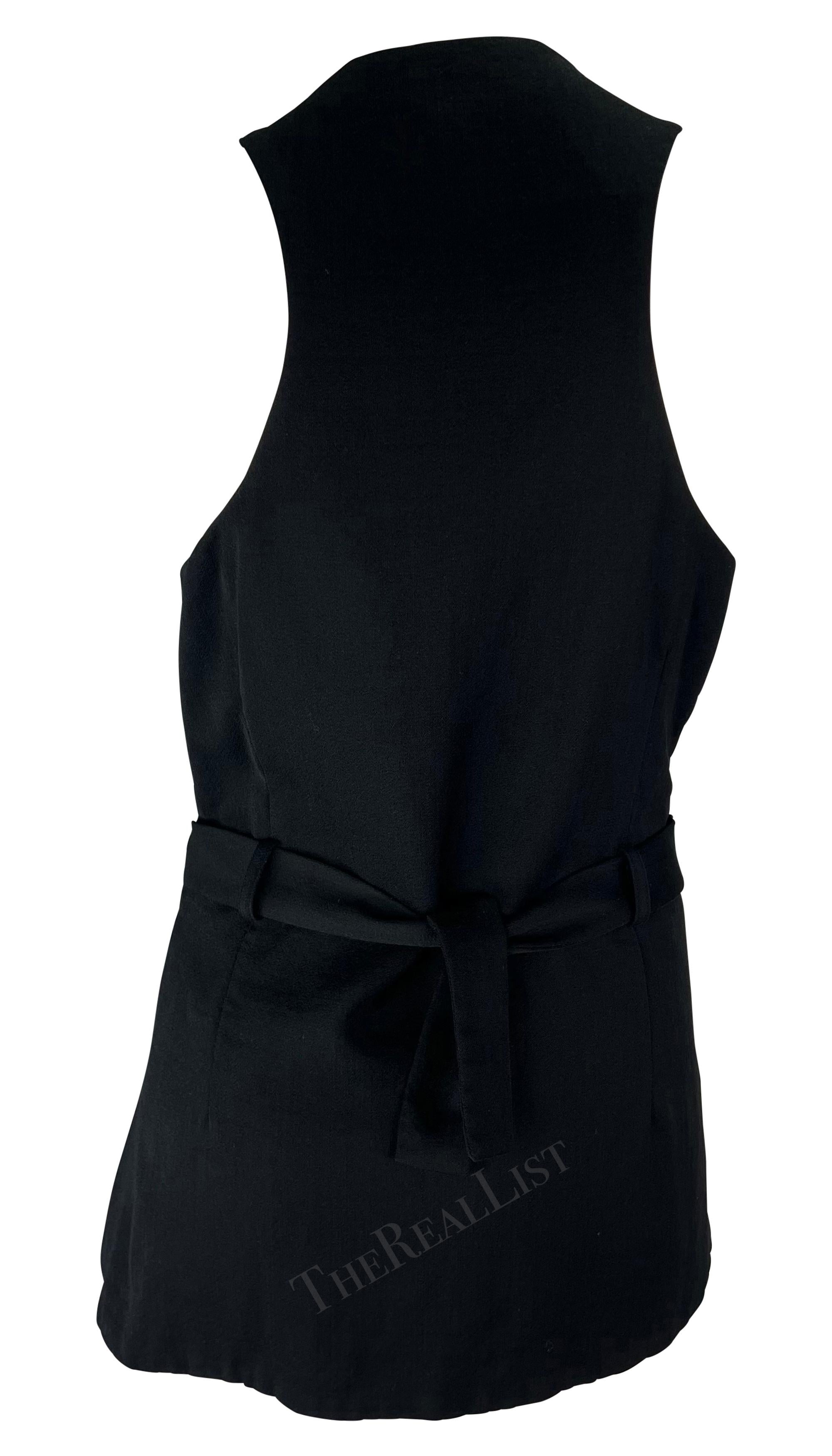 Women's S/S 1990 Norma Kamali Runway Button Down Vest Style Mini Dress